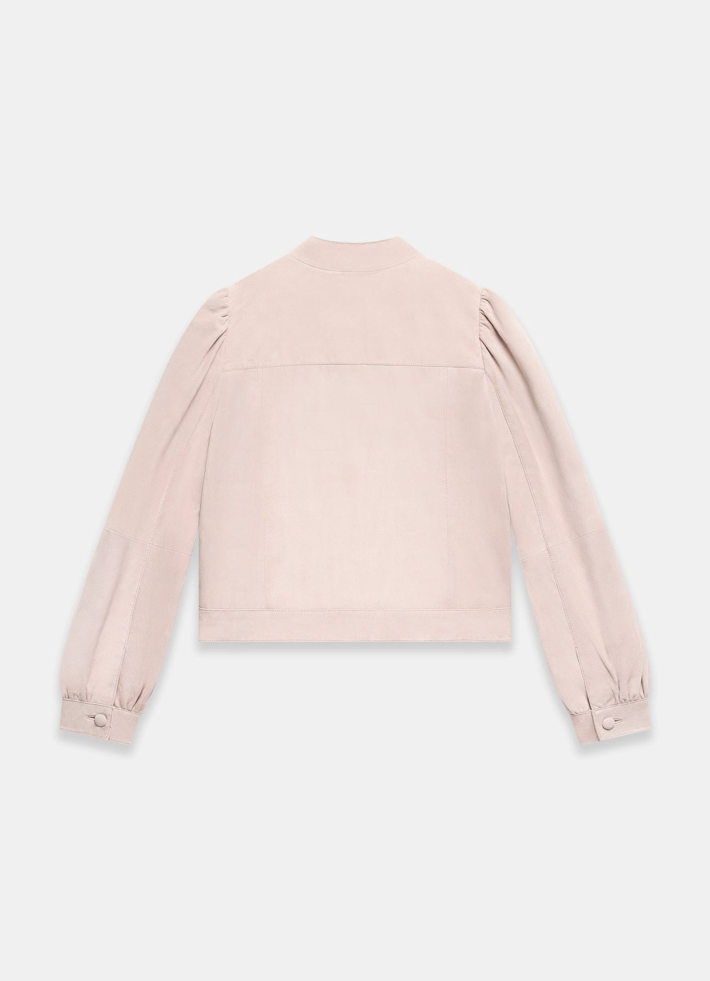 Pink Suede Puff Sleeve Jacket