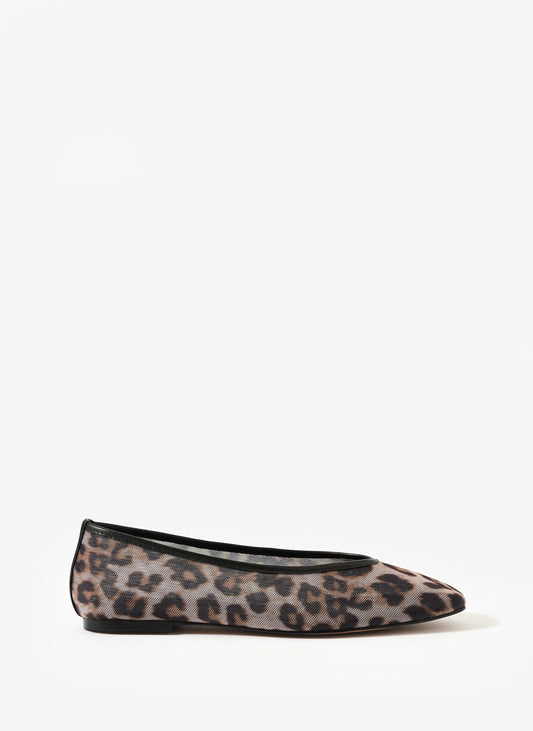 Piper Leopard Print Mesh Ballet Flat