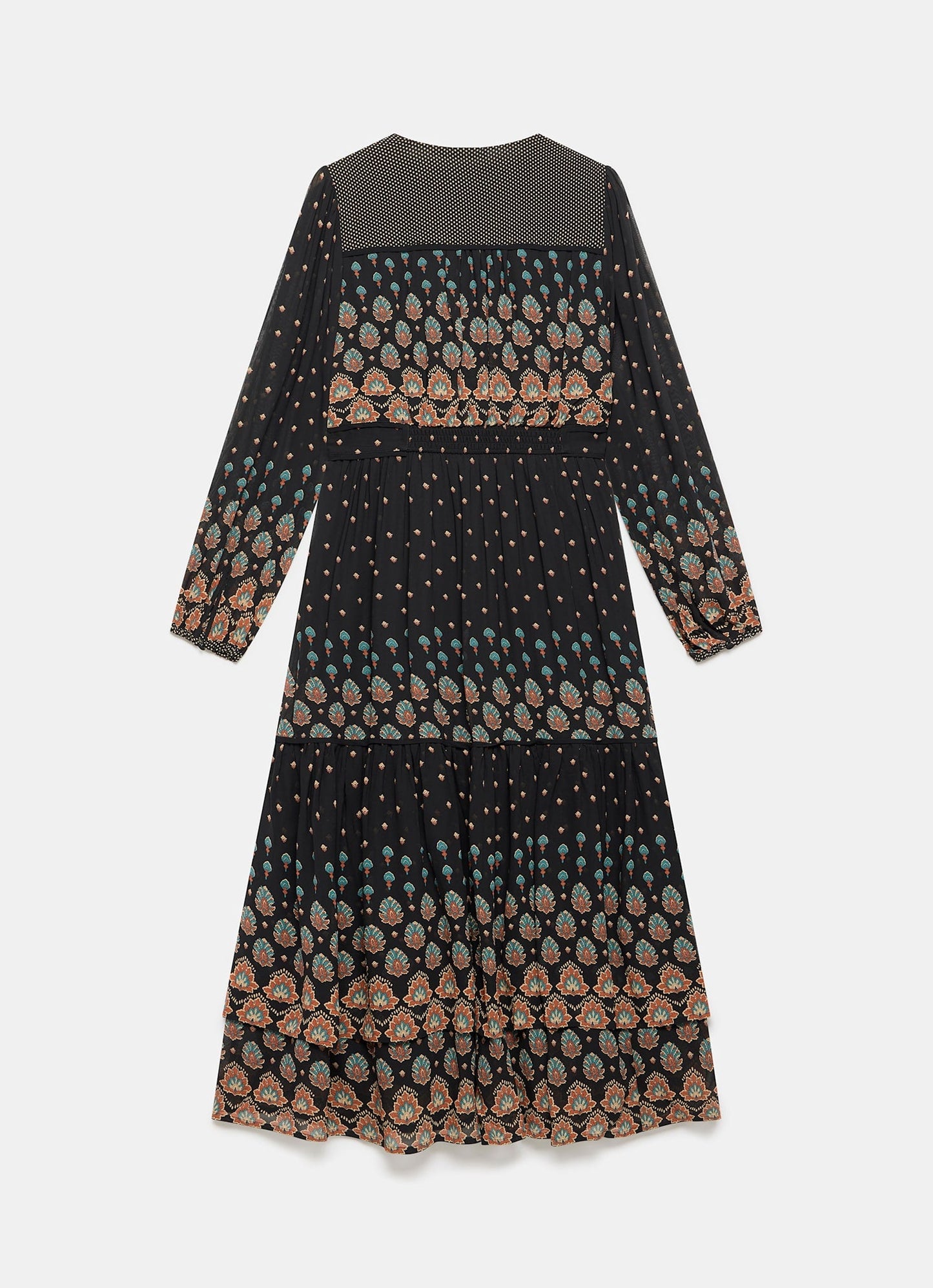 Black Boho Print Maxi Dress