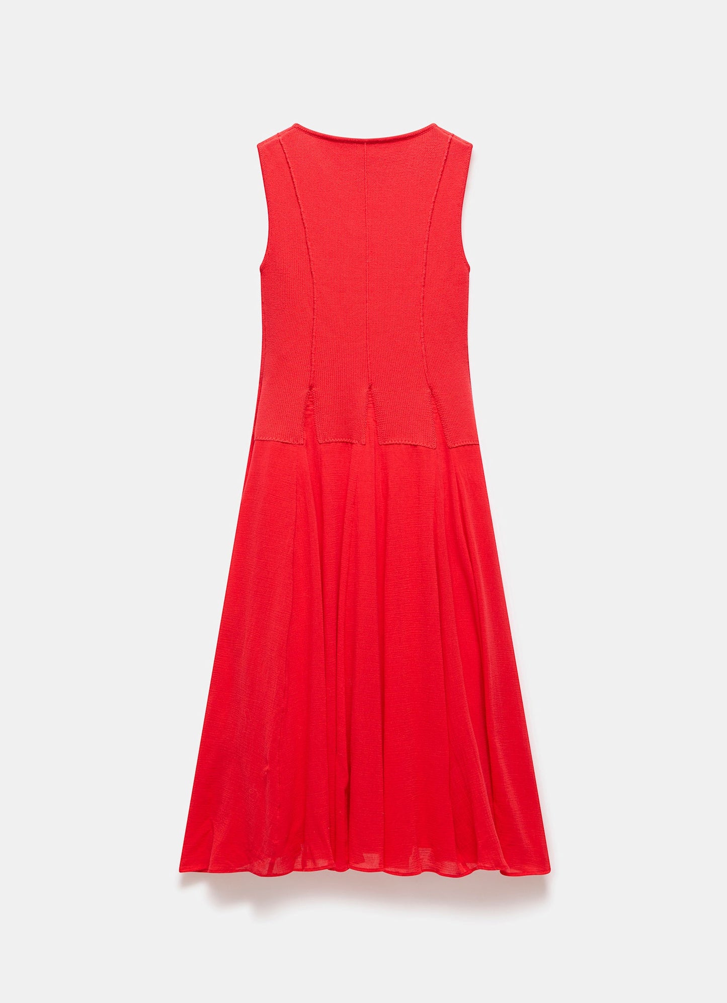 Red Cotton Drop Waist Maxi Dress