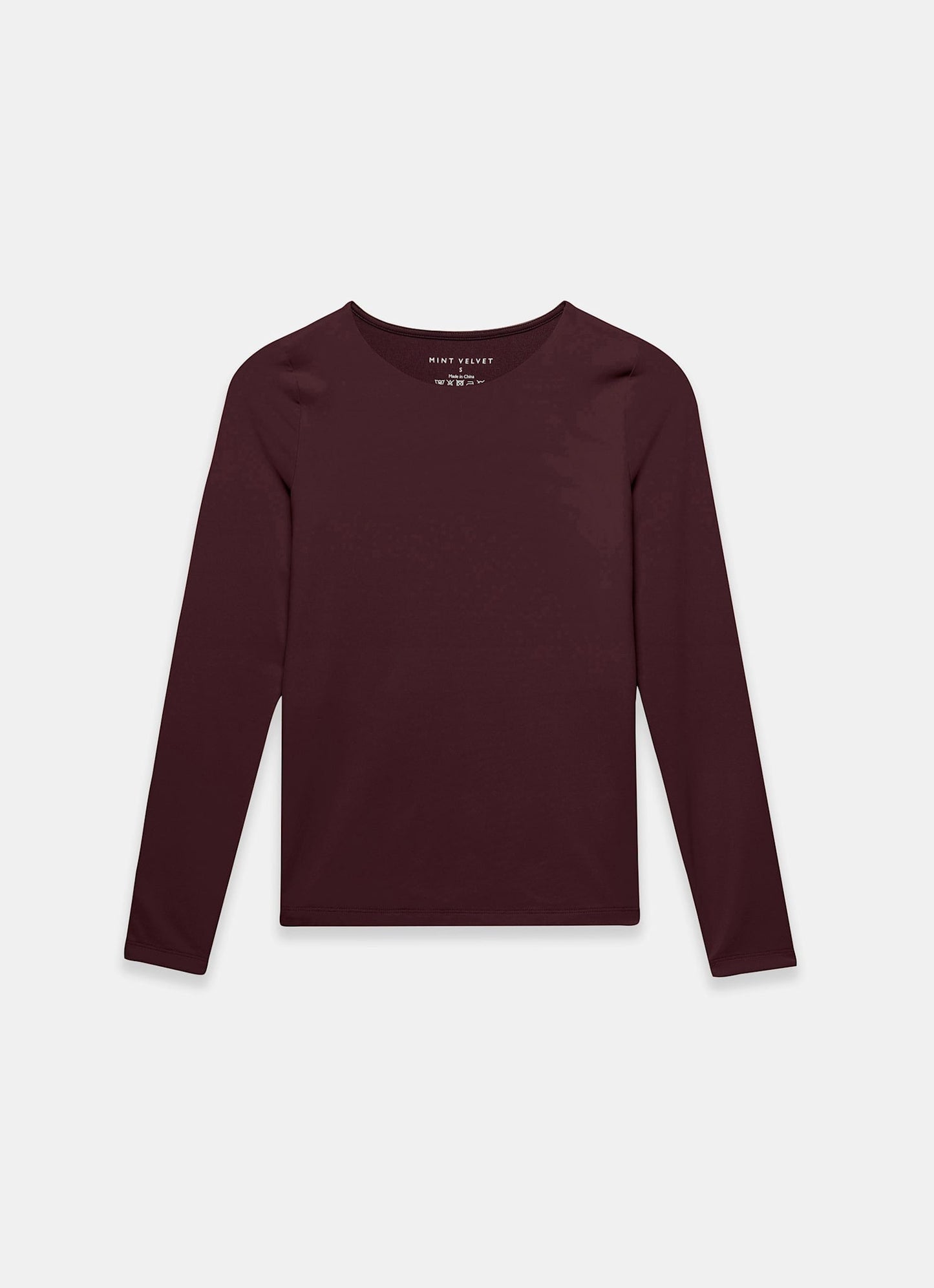 Burgundy Long Sleeve Layering Top