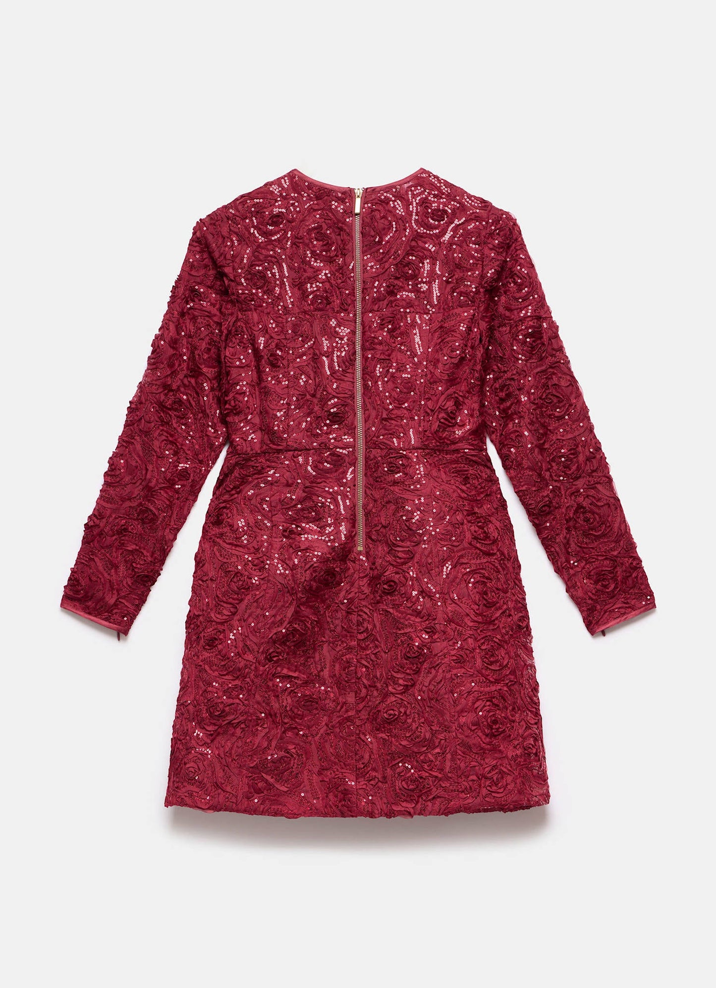 Red Sequin Applique Mini Dress