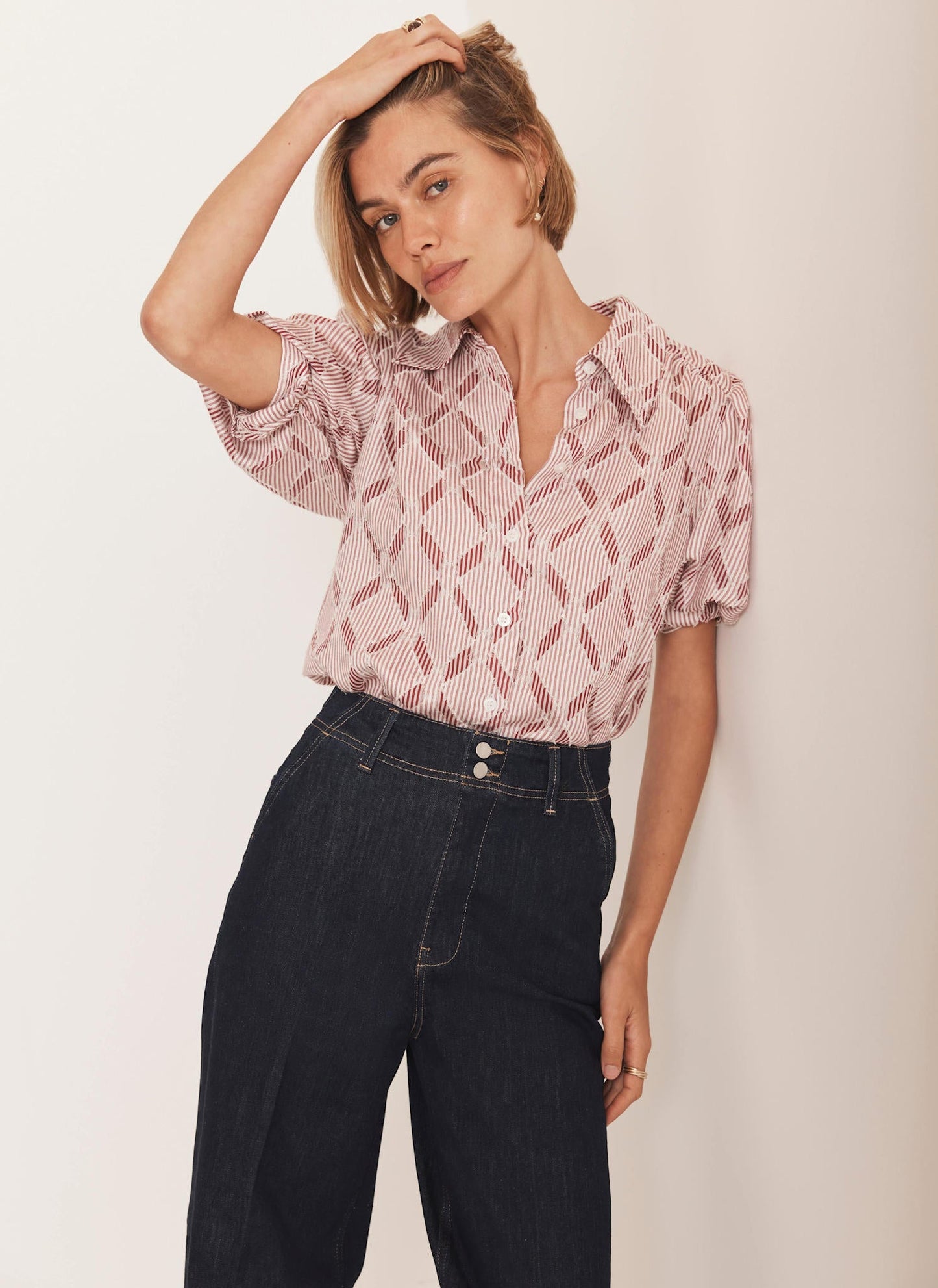 Red Striped Jacquard Shirt