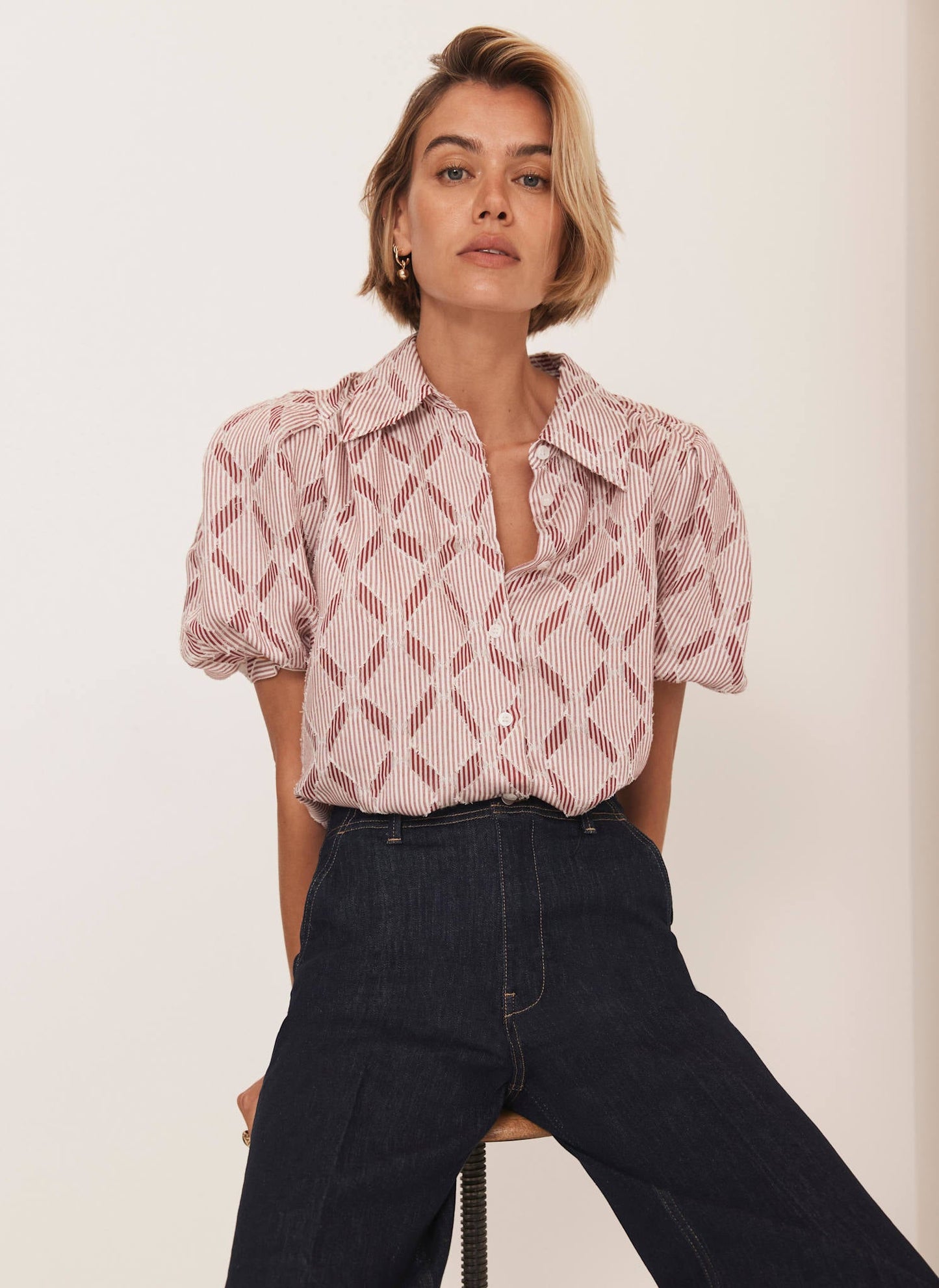 Red Striped Jacquard Shirt
