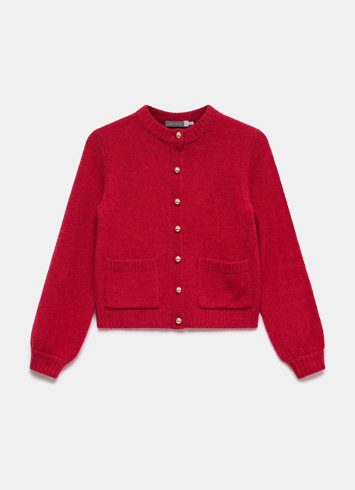 Red Wool Blend Cardigan