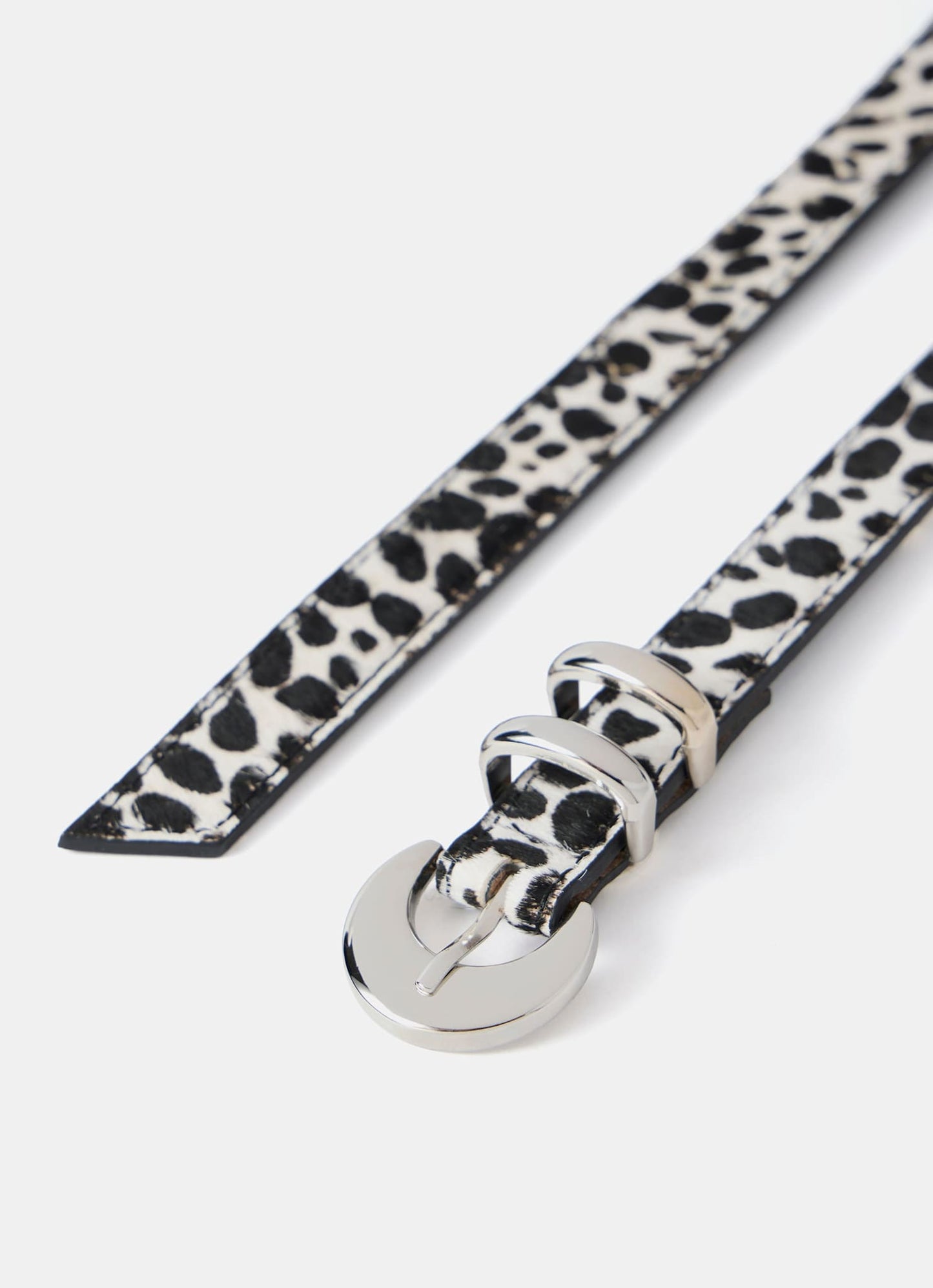 Animal Print Textured Leather Belt