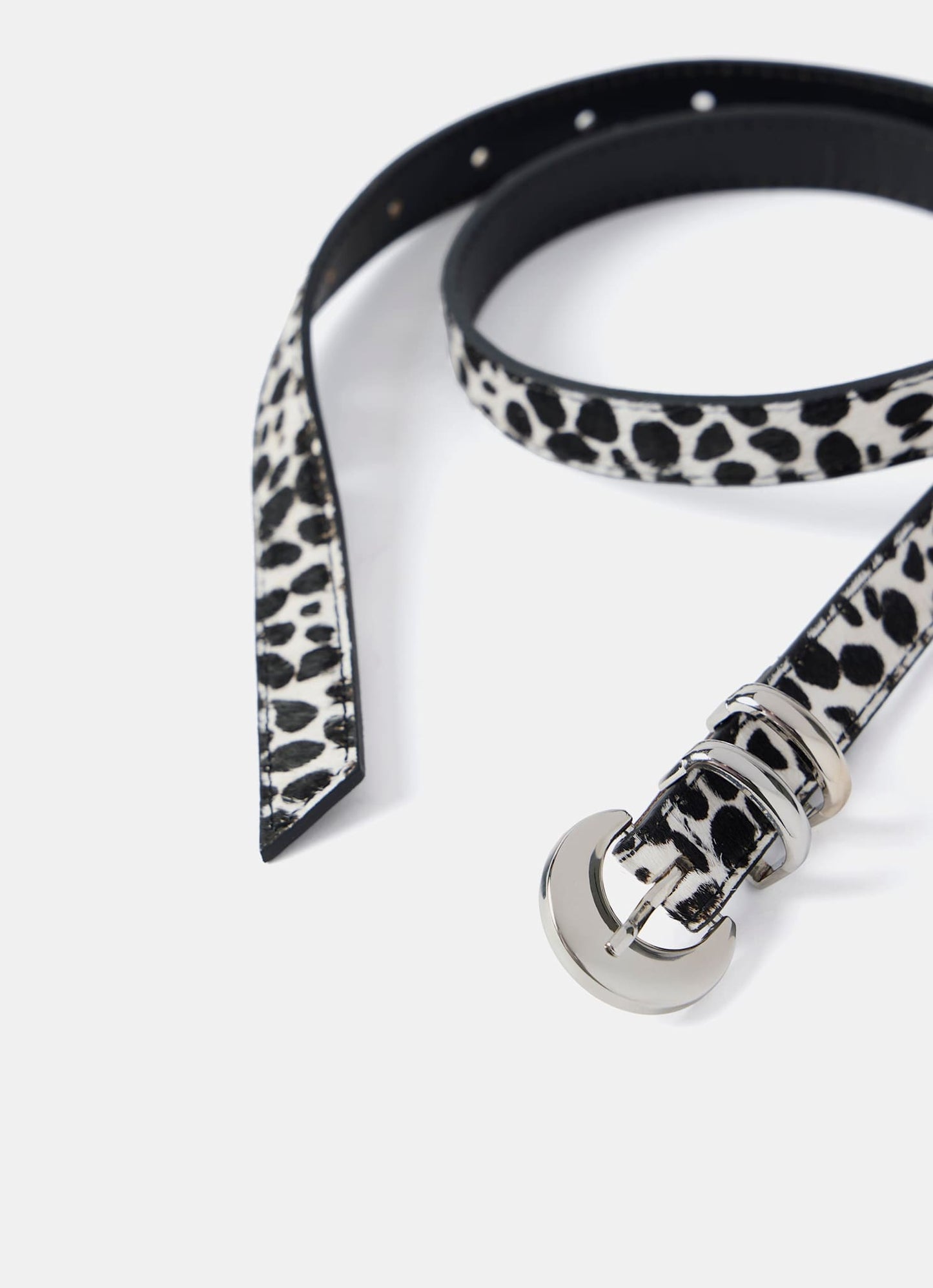 Animal Print Textured Leather Belt