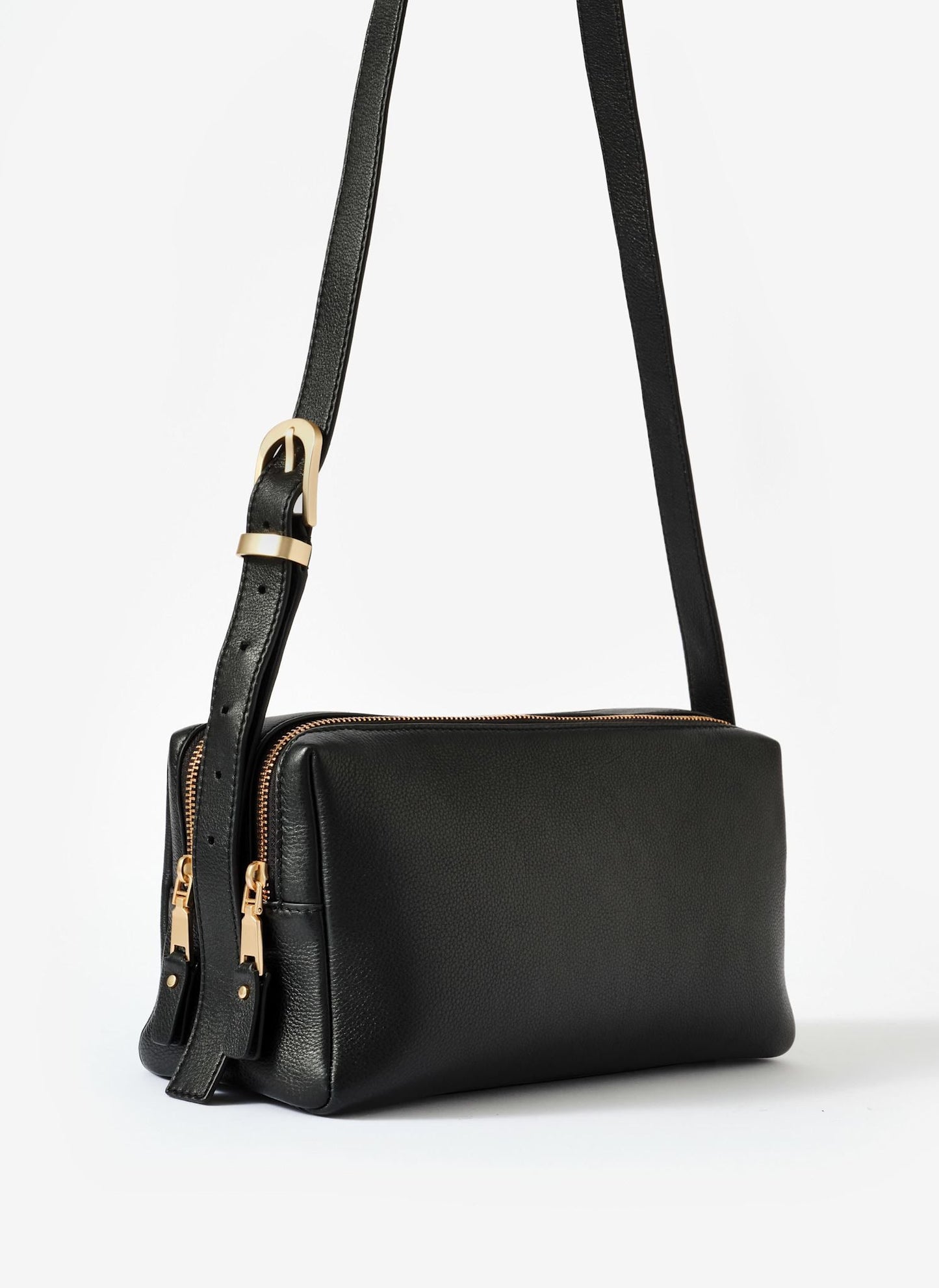 Safi Black Leather Shoulder Bag