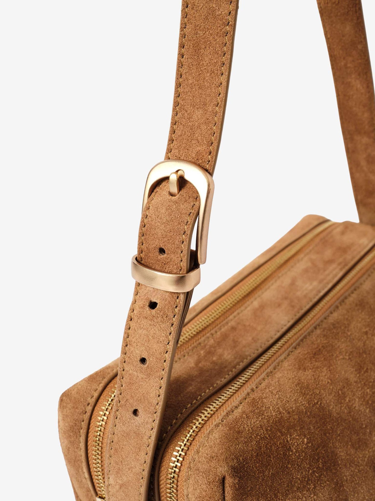 Safi Tan Suede Shoulder Bag