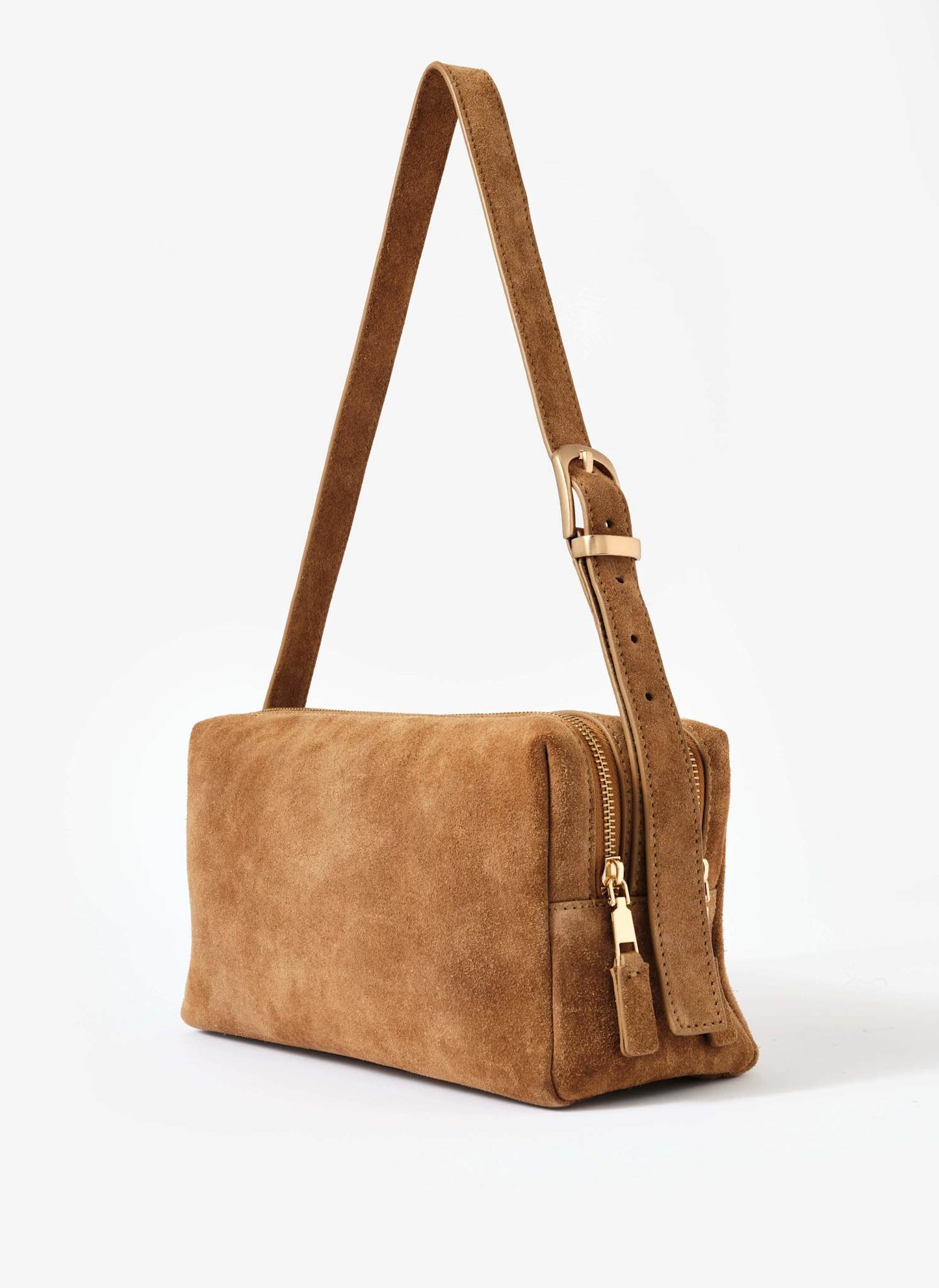 Safi Tan Suede Shoulder Bag