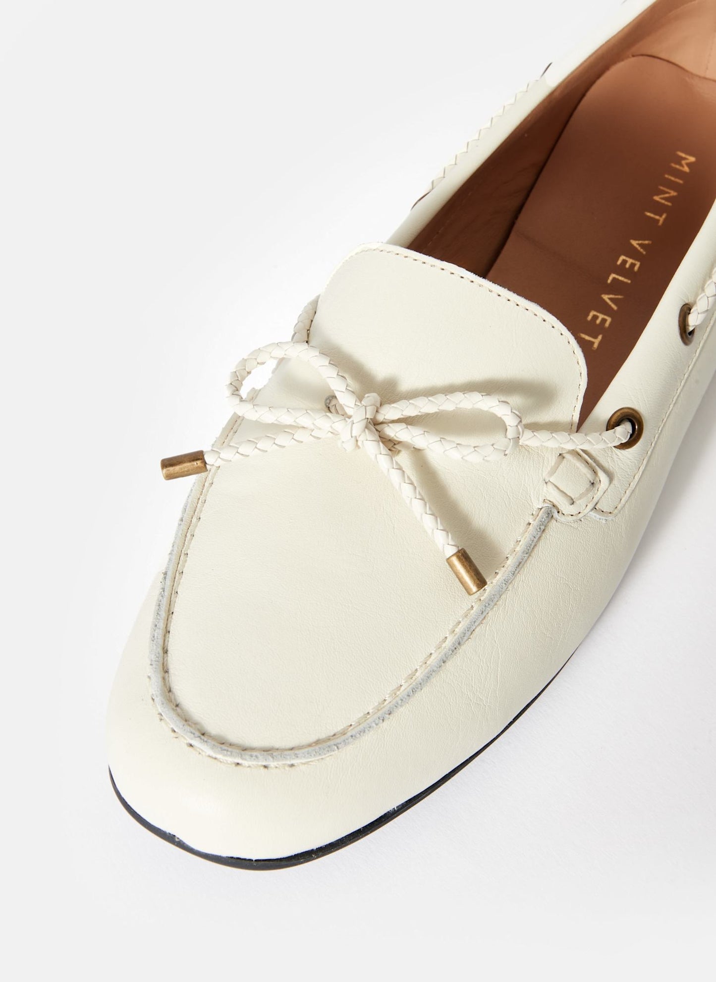 Sally Cream Leather Deck Shoes