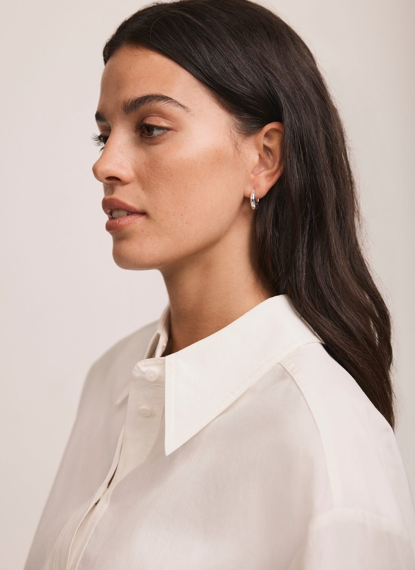 Silver Plated Irregular Hoop Earrings