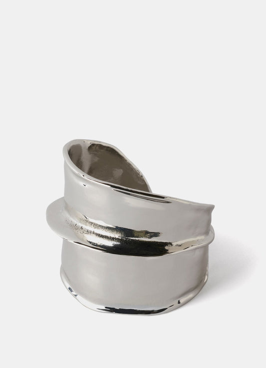Silver Tone Chunky Cuff Bracelet