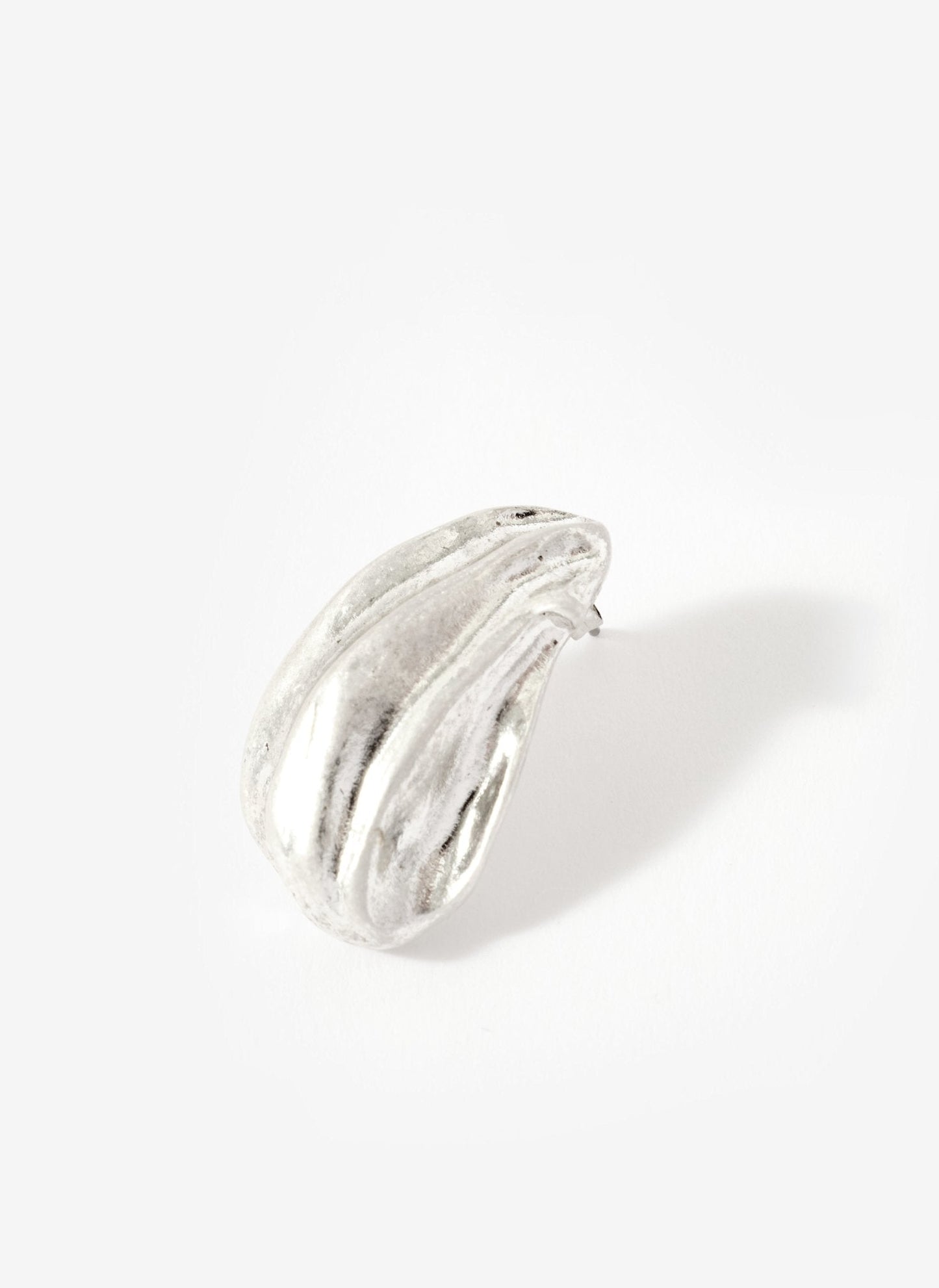 Silver Tone Textured Stud Earrings