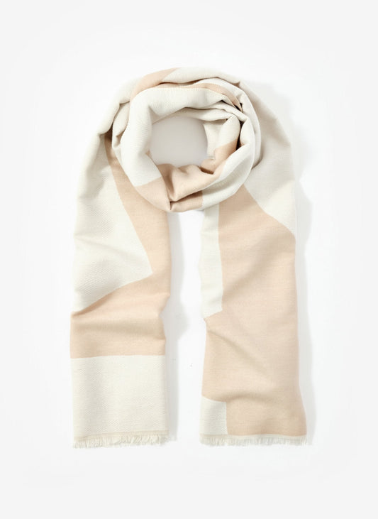Neutral Star Print Midweight Scarf