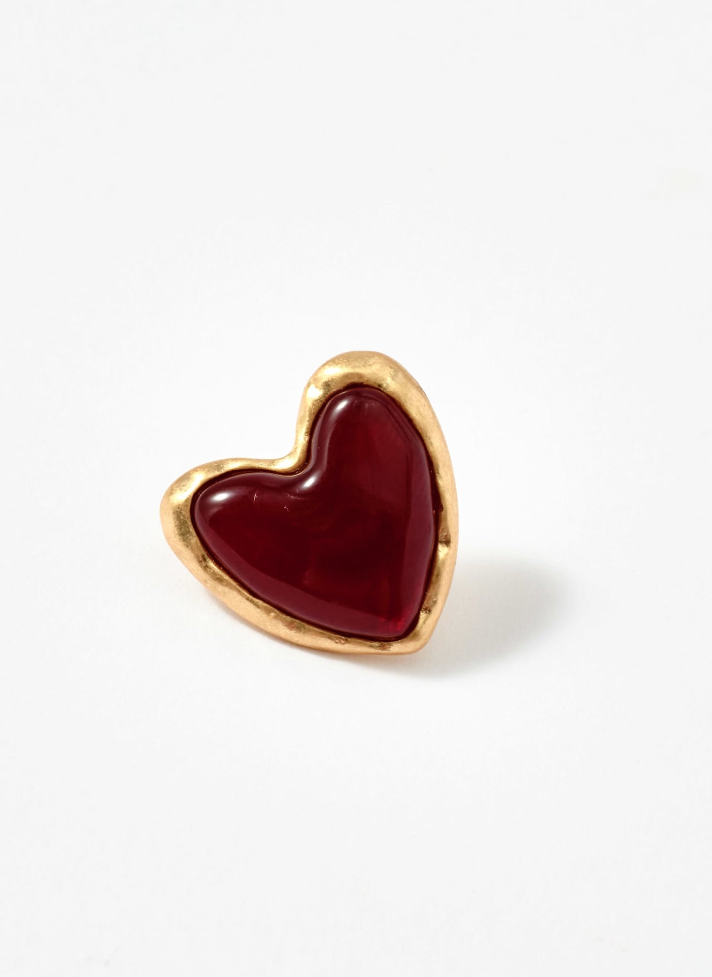 Gold Tone Heart Stud Earrings