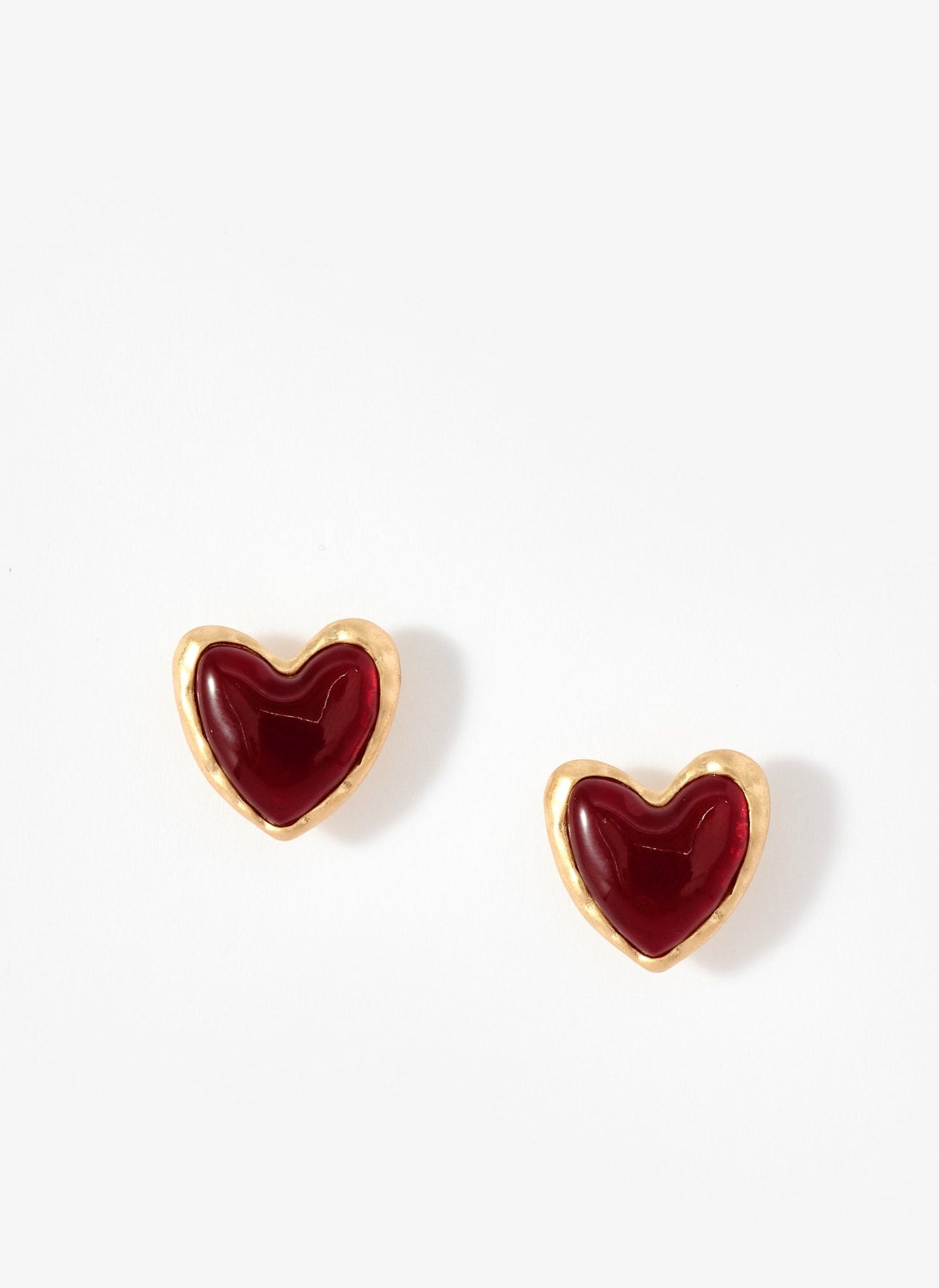 Gold Tone Heart Stud Earrings