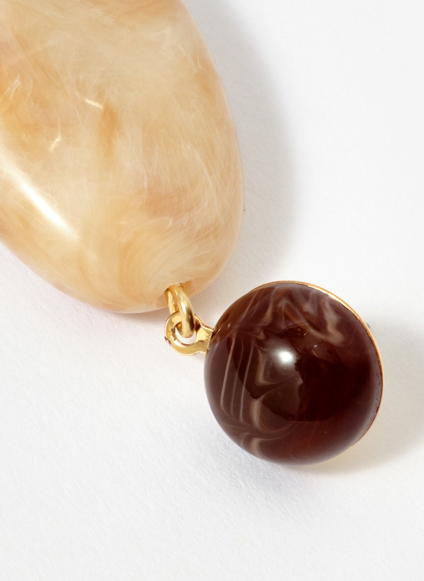 Cream Resin Drop Earrings