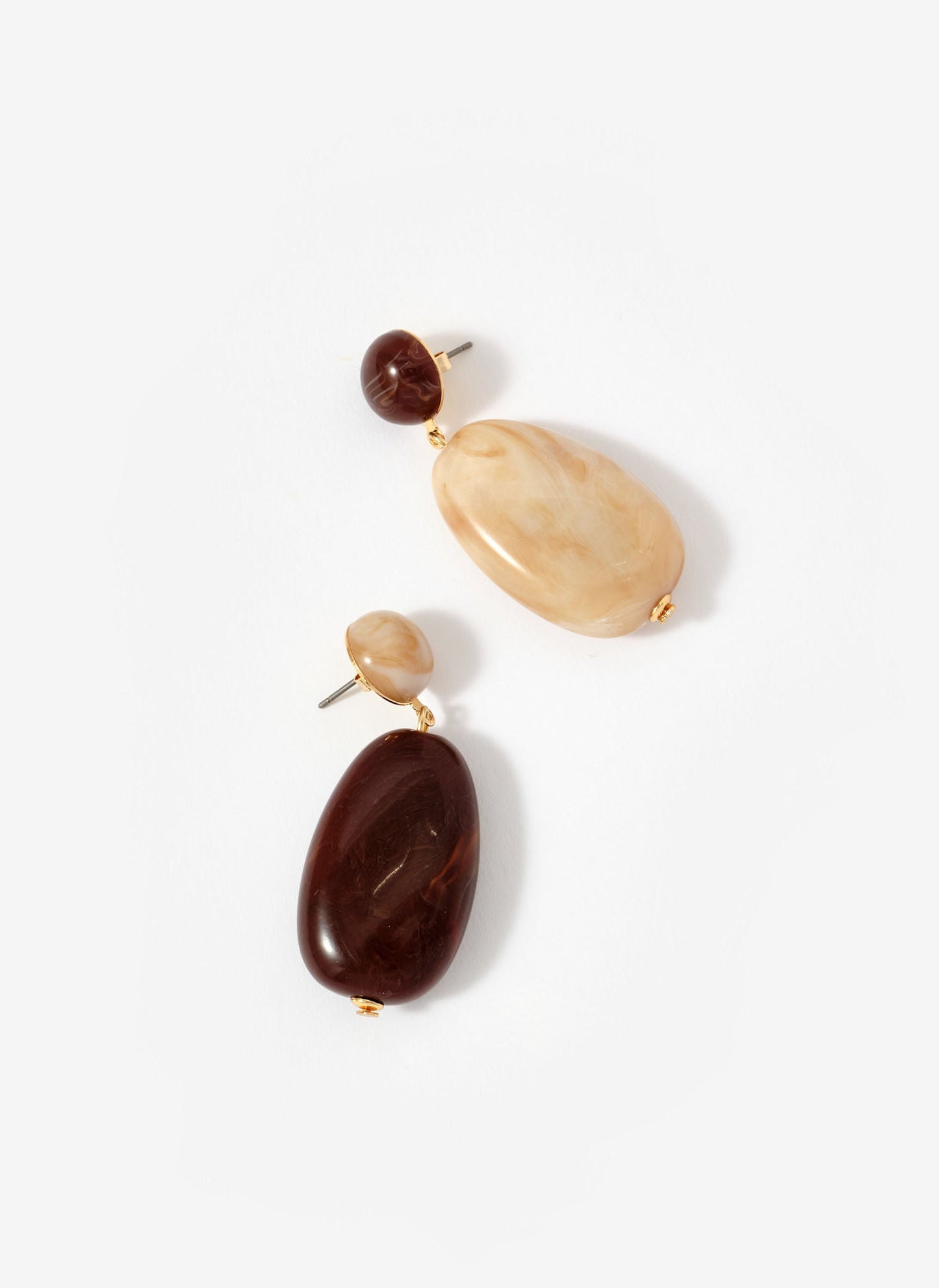 Cream Resin Drop Earrings