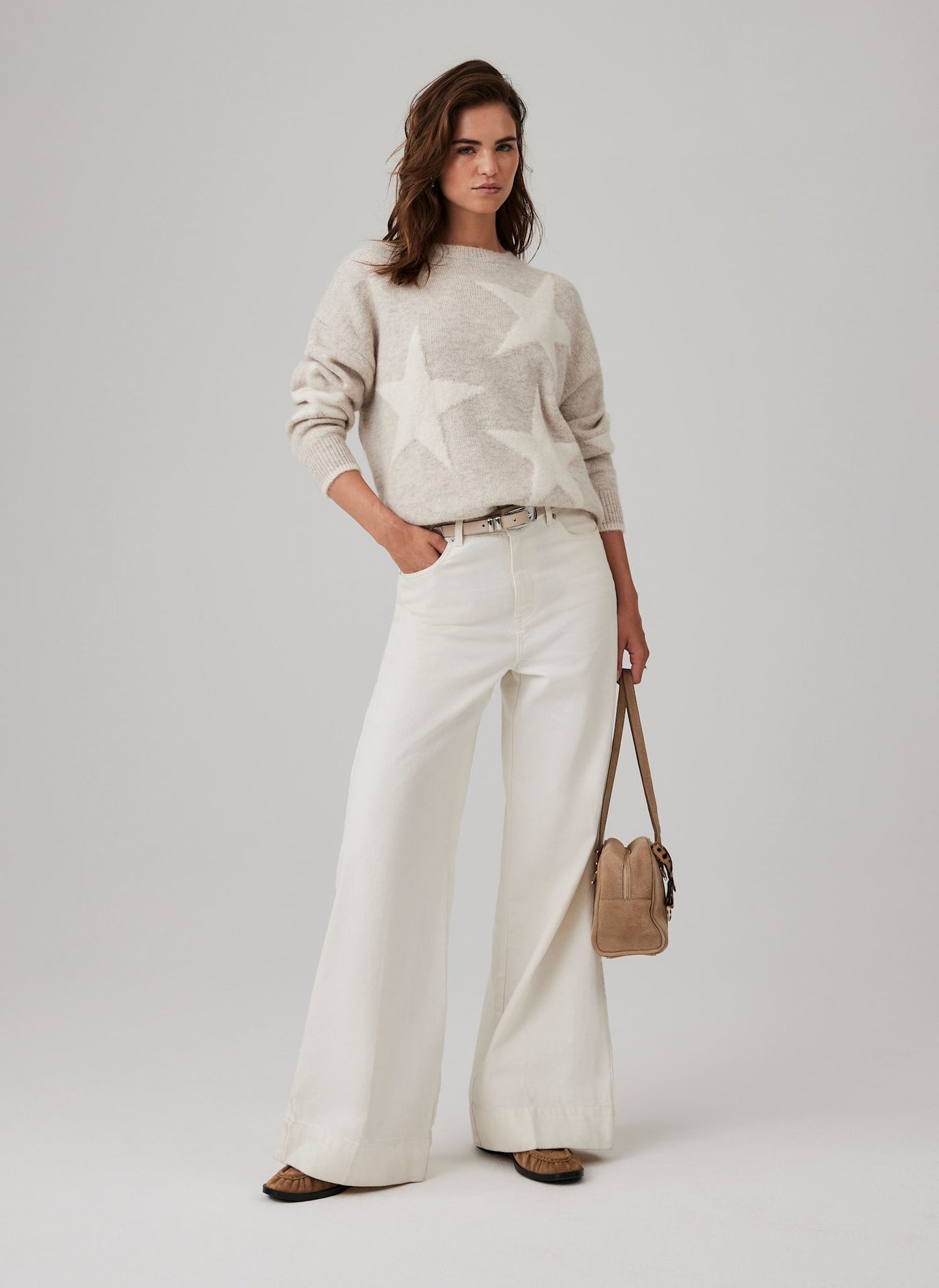 Neutral Star Knit Jumper