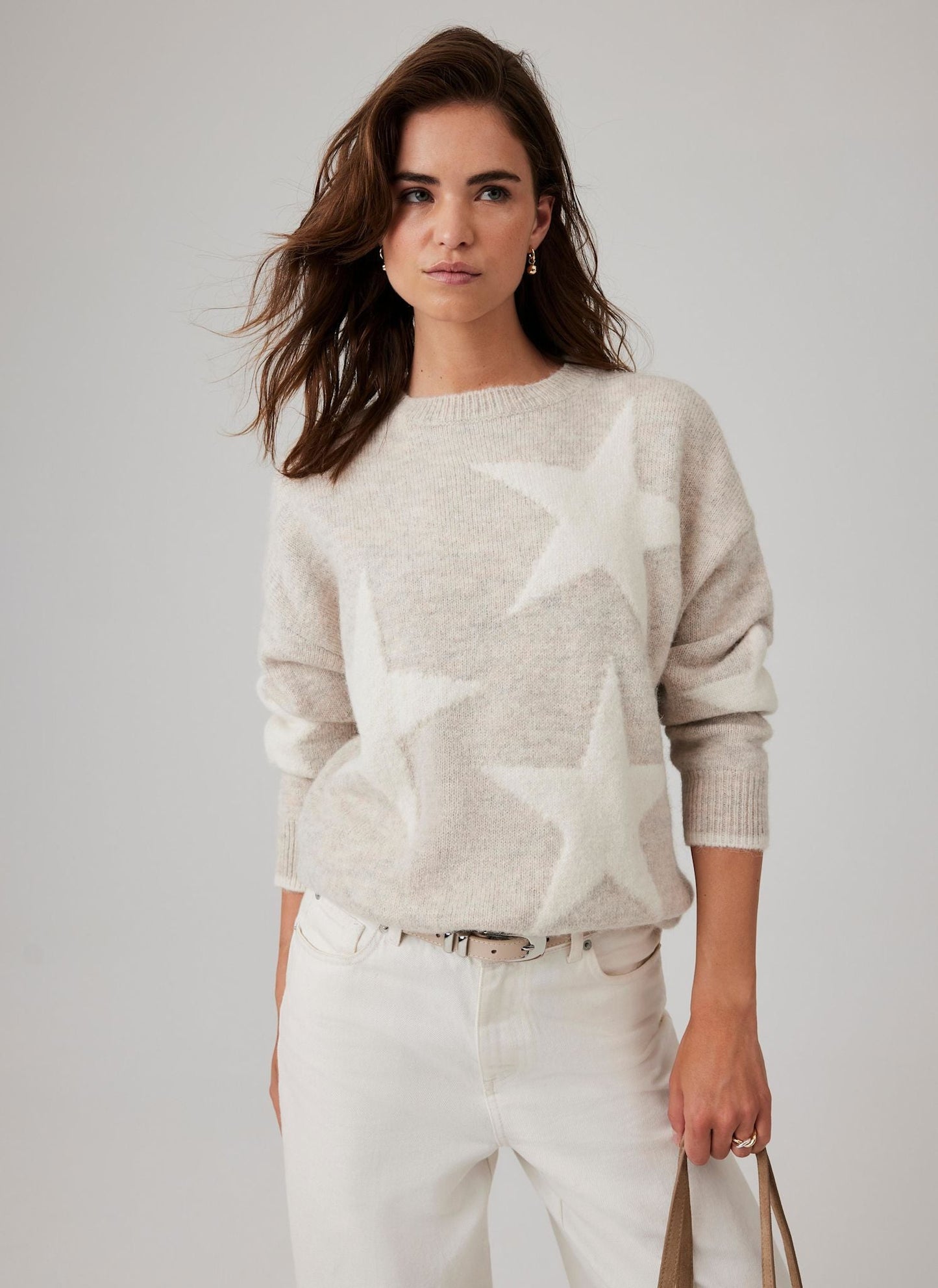 Neutral Star Knit Jumper