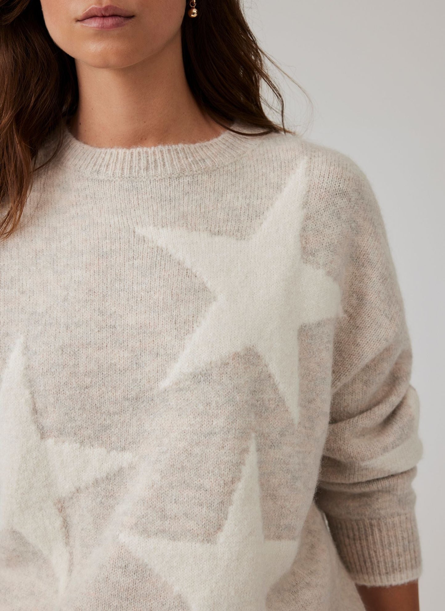 Neutral Star Knit Jumper
