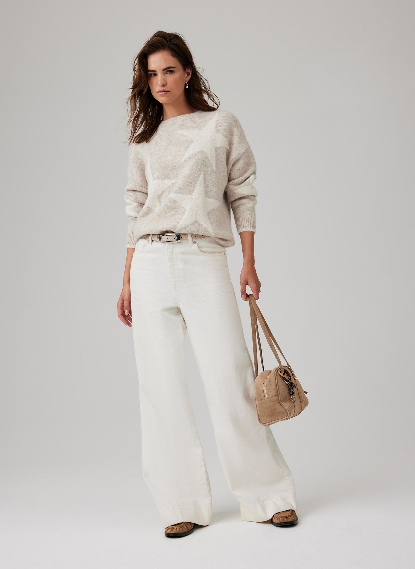 Neutral Star Knit Jumper
