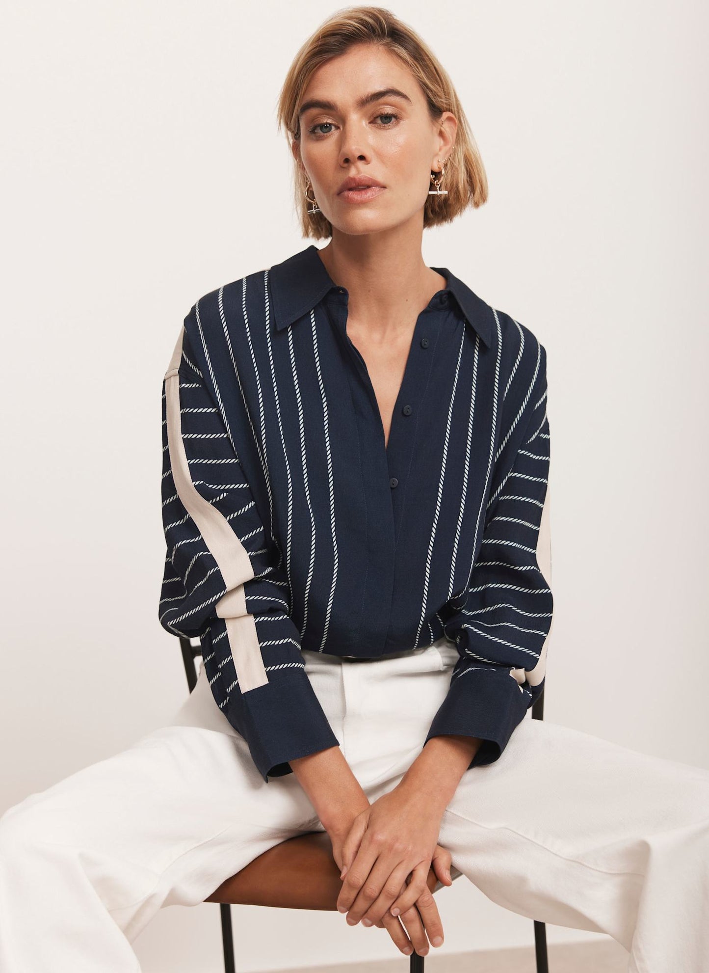 Navy Striped Shirt