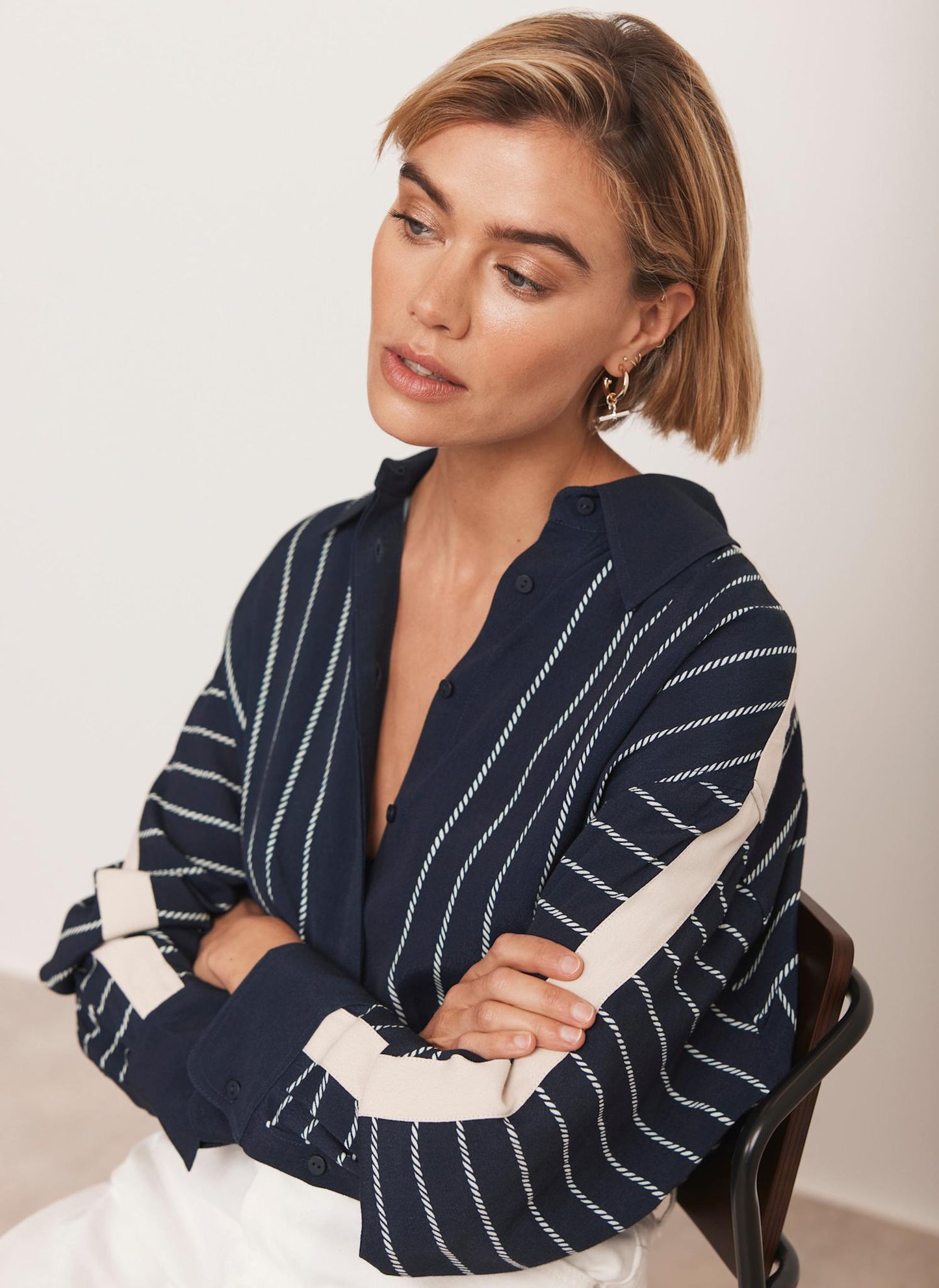 Navy Striped Shirt