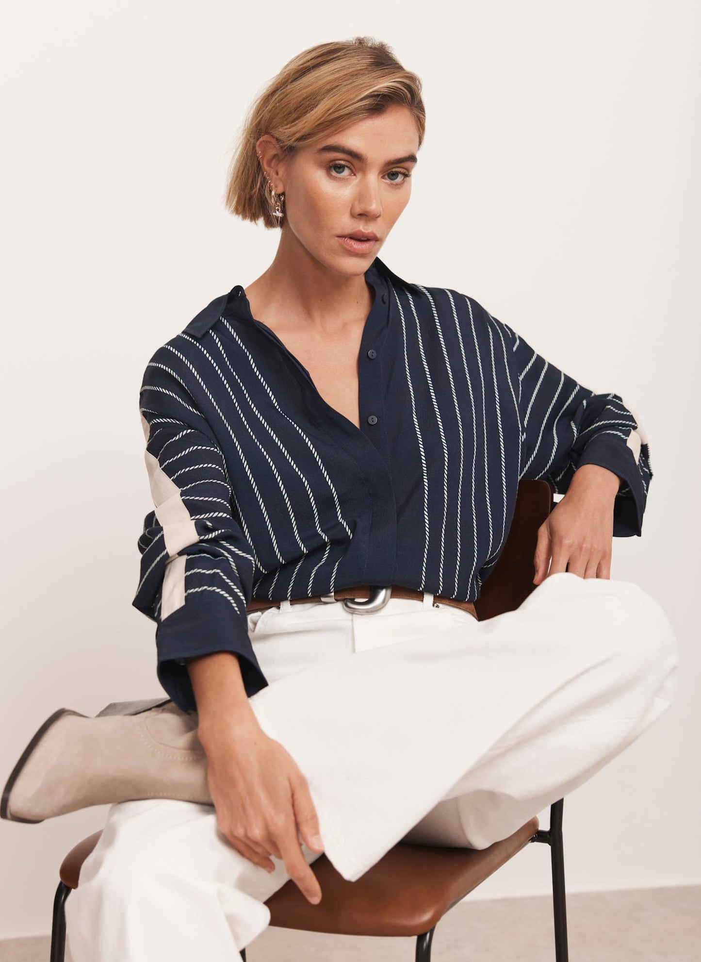 Navy Striped Shirt