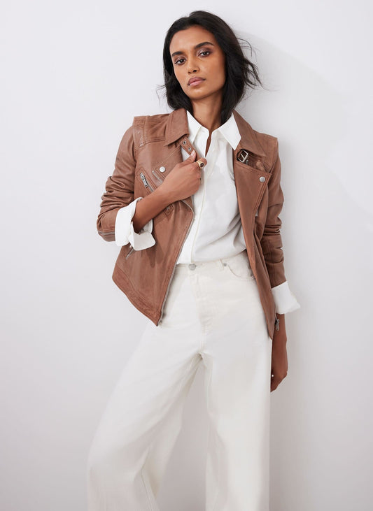 Tan Casual Leather Jacket