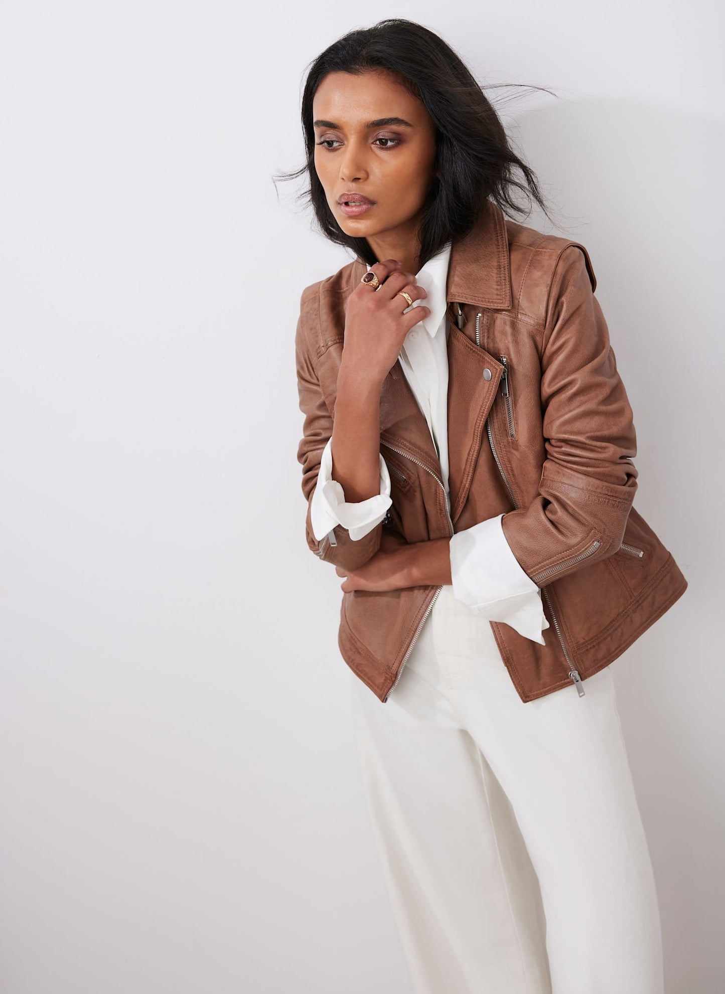 Tan Casual Leather Jacket