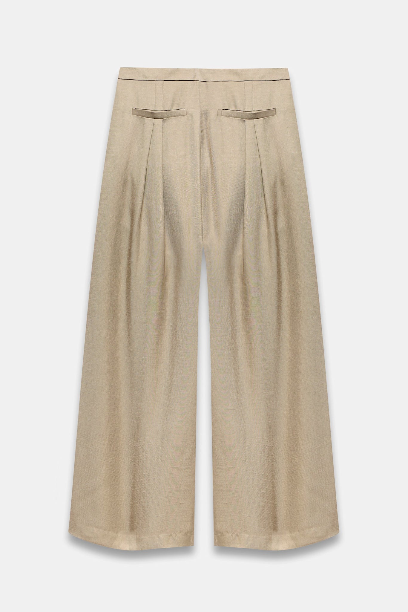Taupe Pleated Wide Trousers