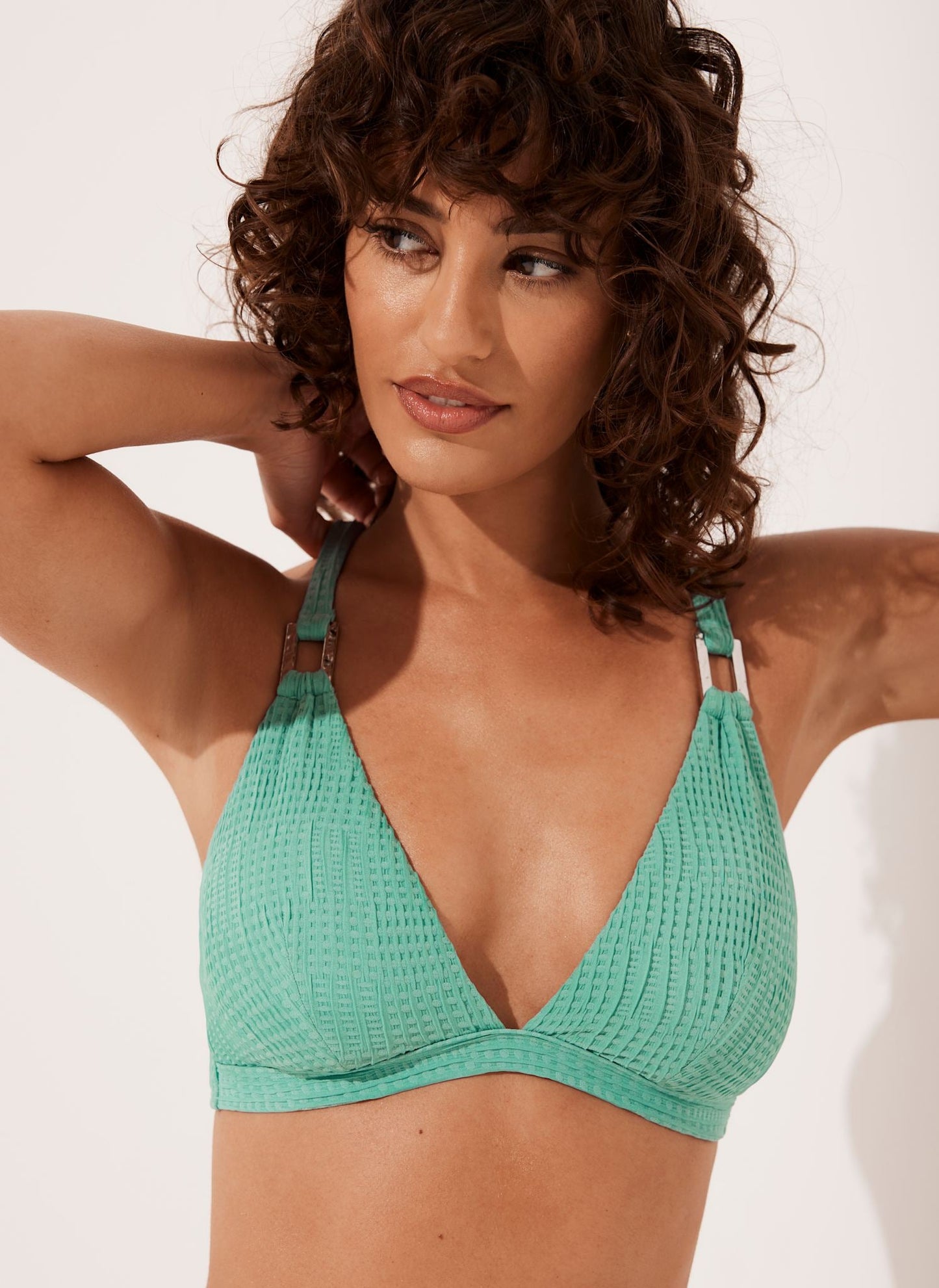 Turquoise Triangle Bikini Top