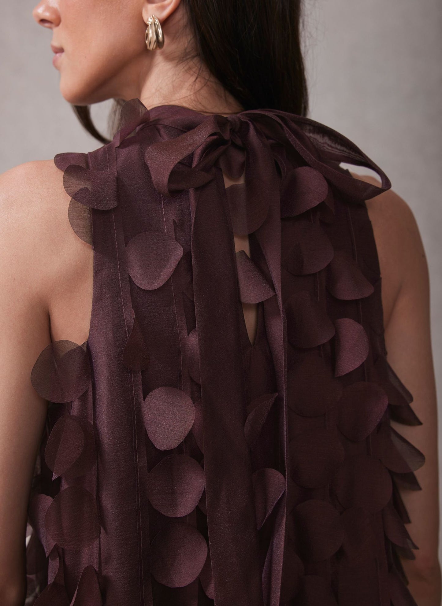 Burgundy Applique Mini Shift Dress