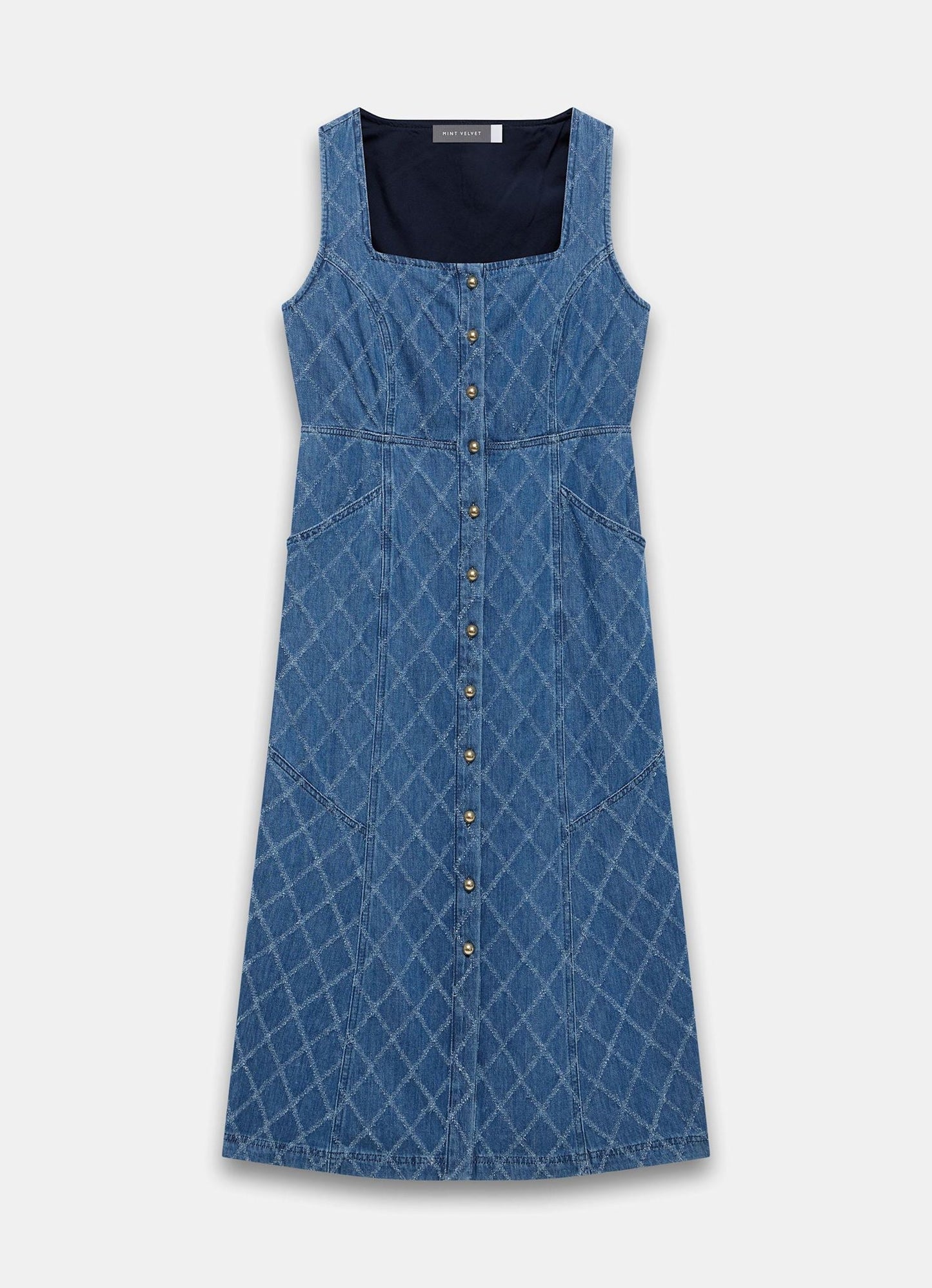 Indigo Denim Midi Dress
