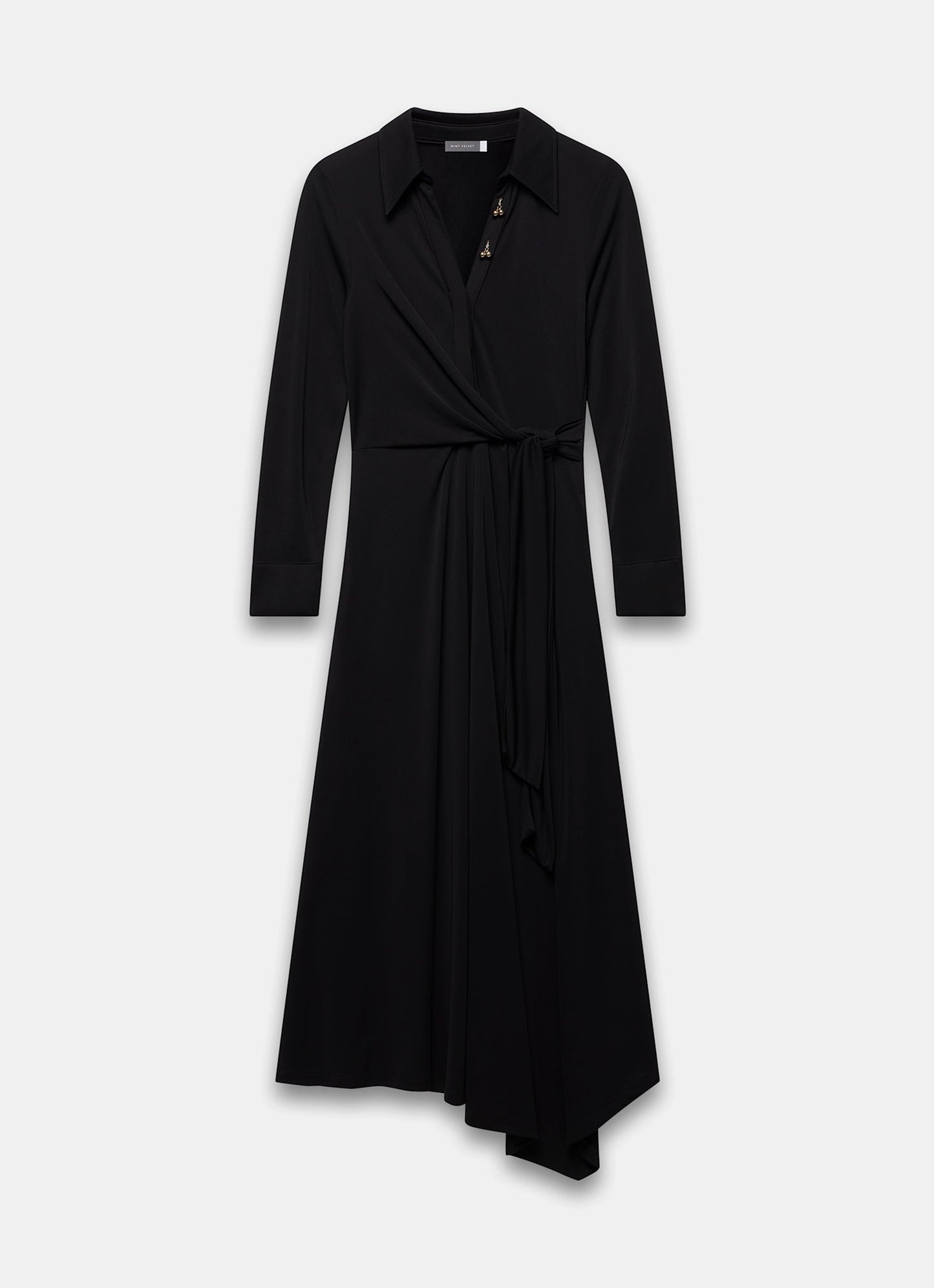 Black Tie Front Maxi Dress