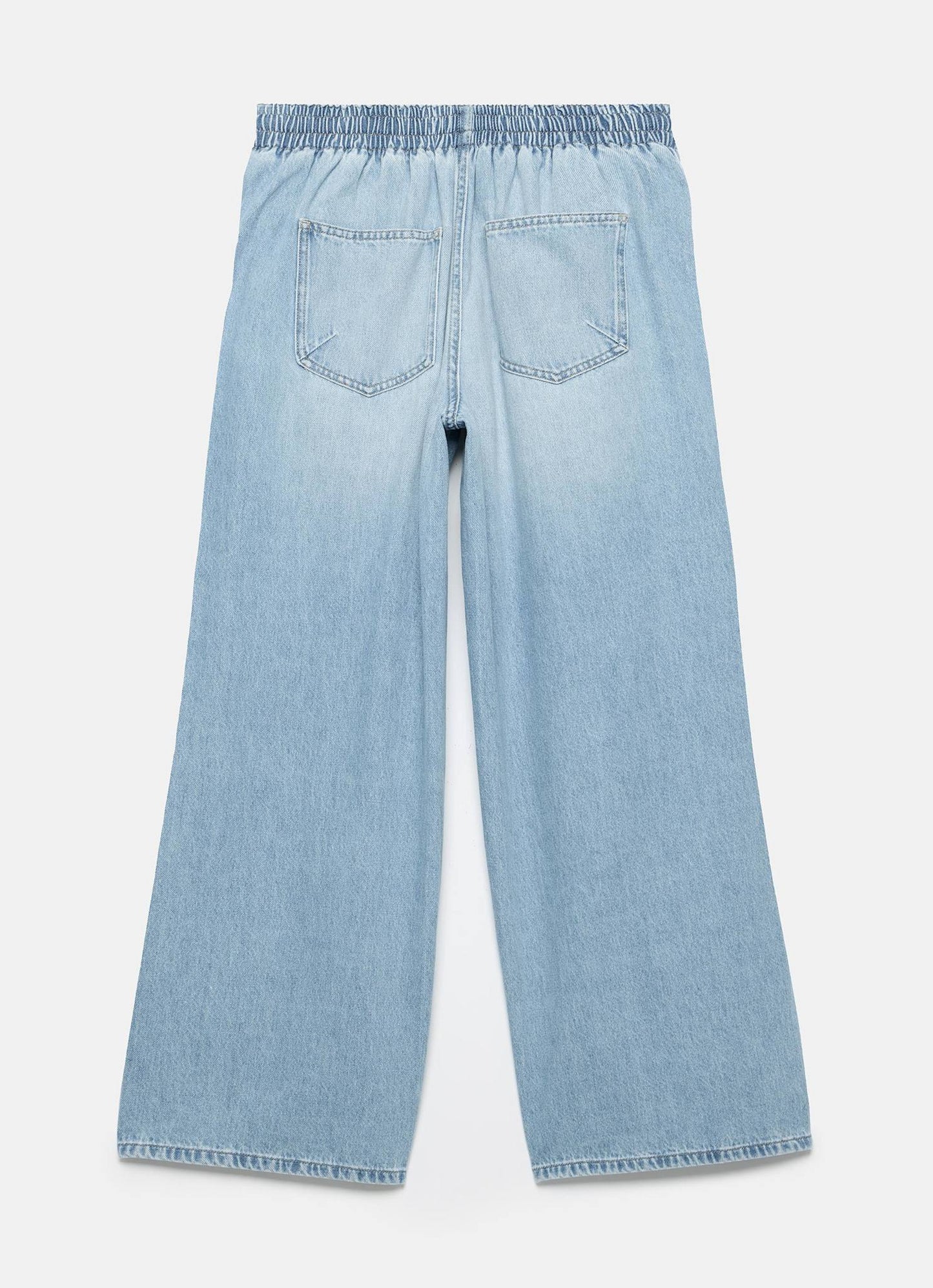 Light Indigo Wide Leg Tie Waist Jeans