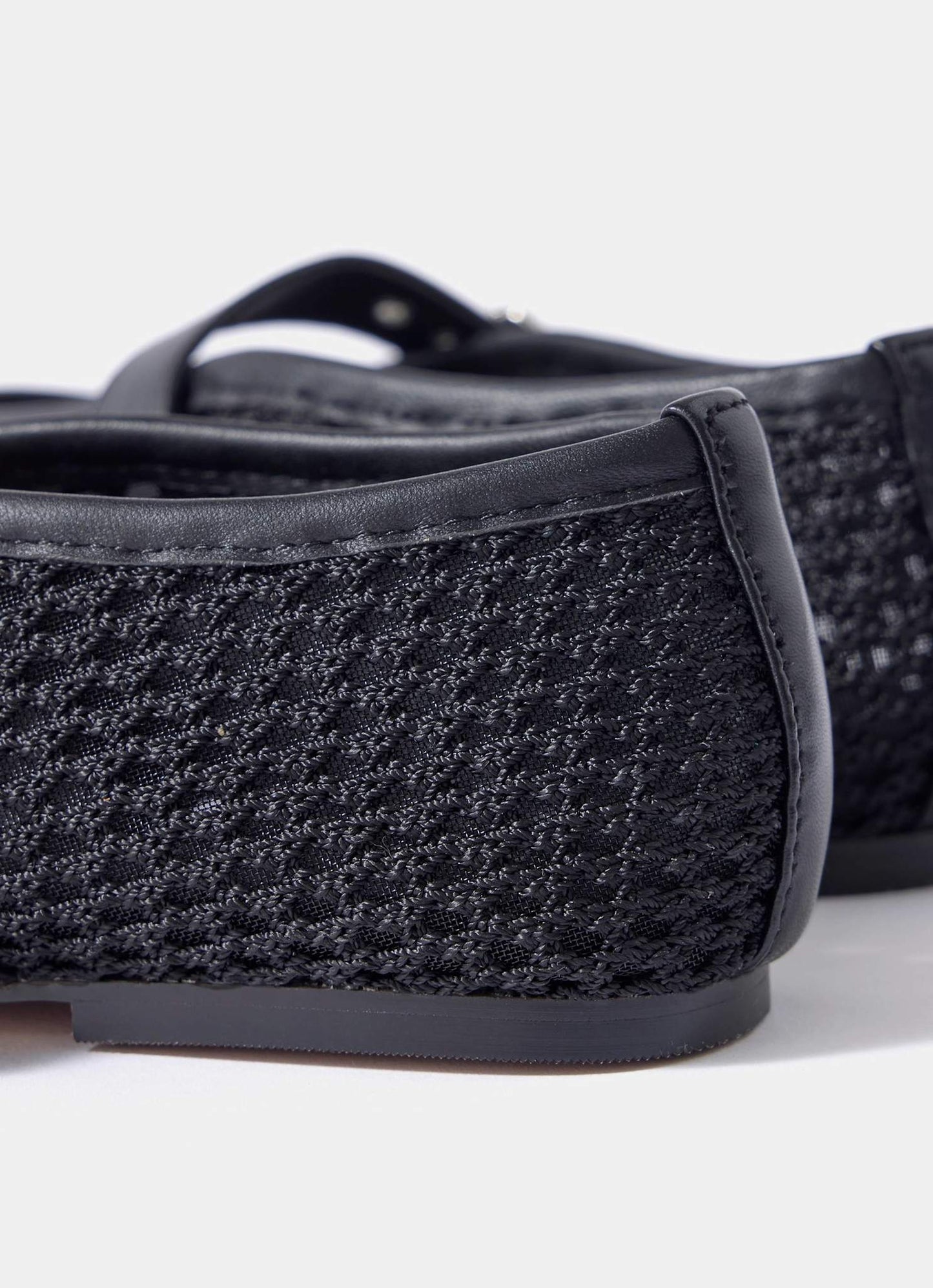 Trixie Black Mesh Ballet Flat Pumps