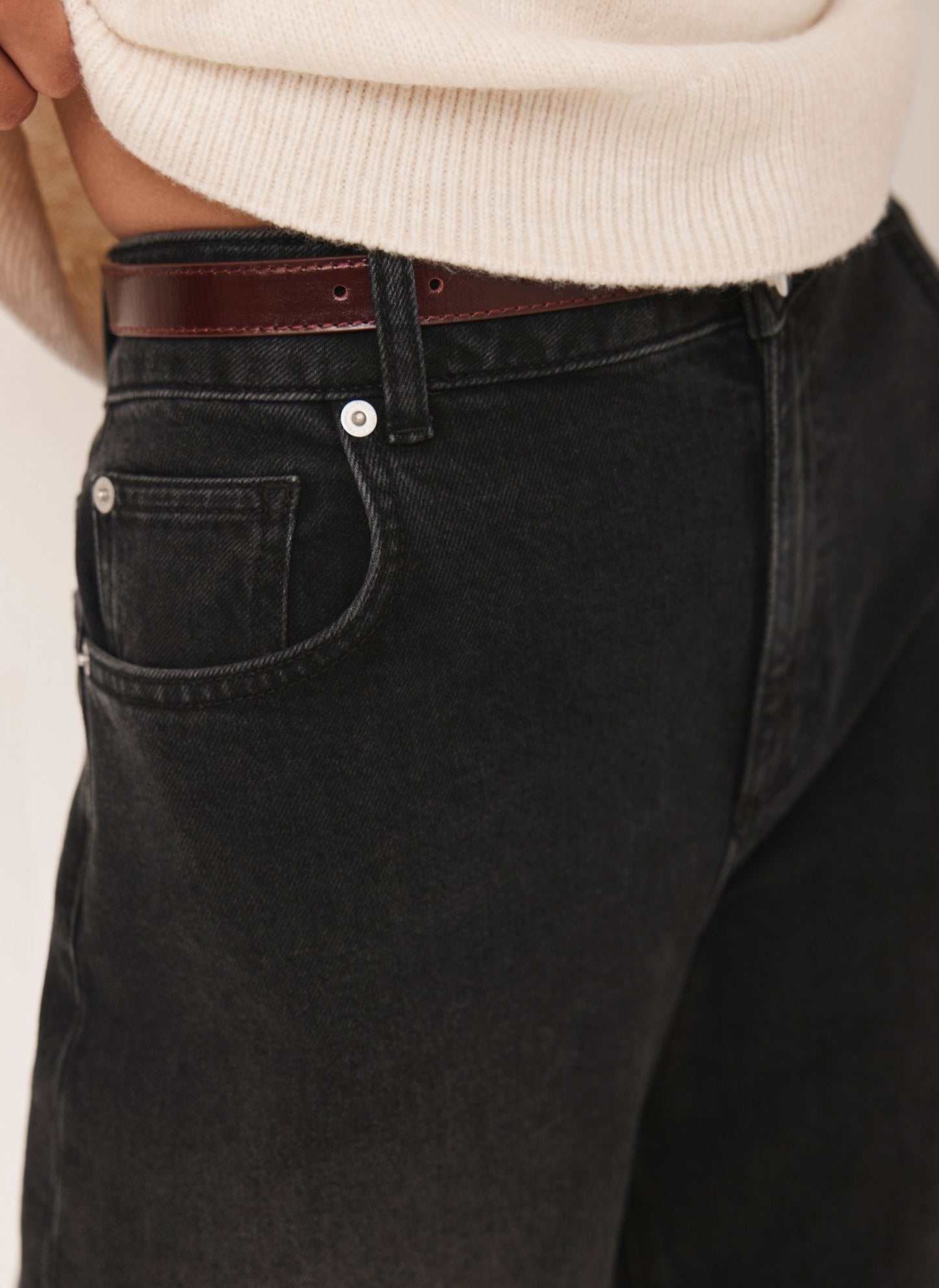 Washed Black Wide Jeans