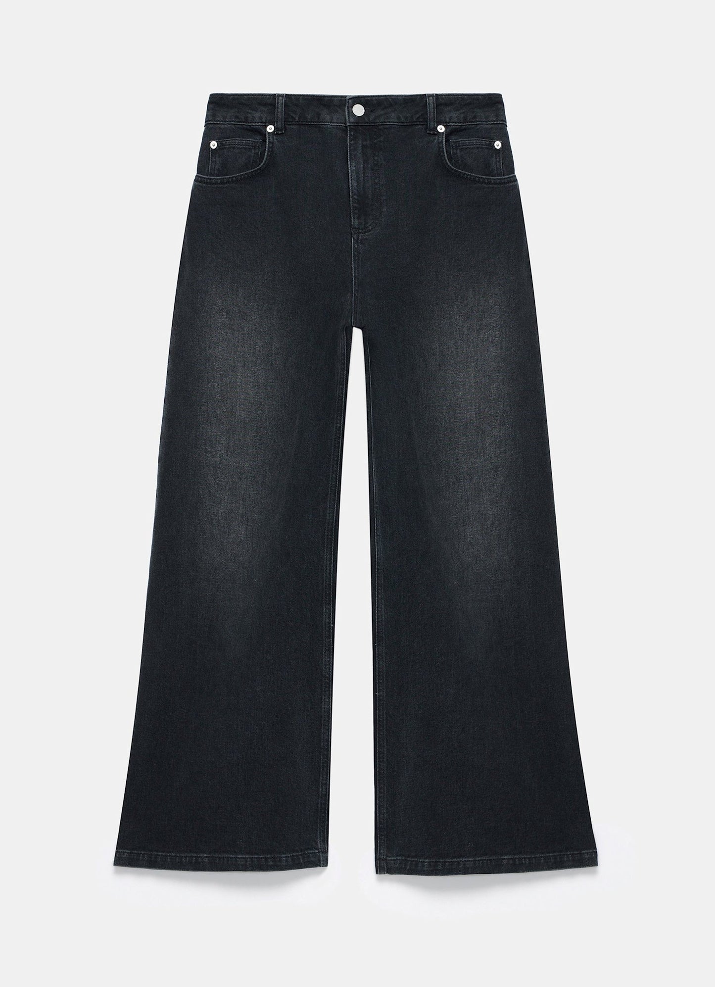 Washed Black Wide Jeans