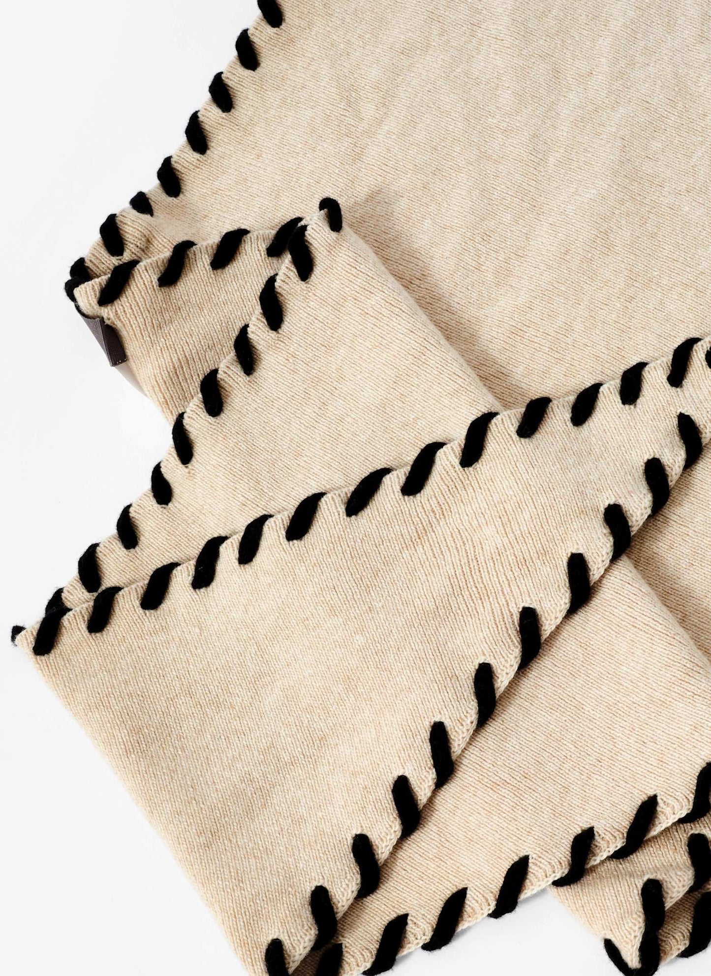 Neutral Whipstitch Triangle Neck Scarf