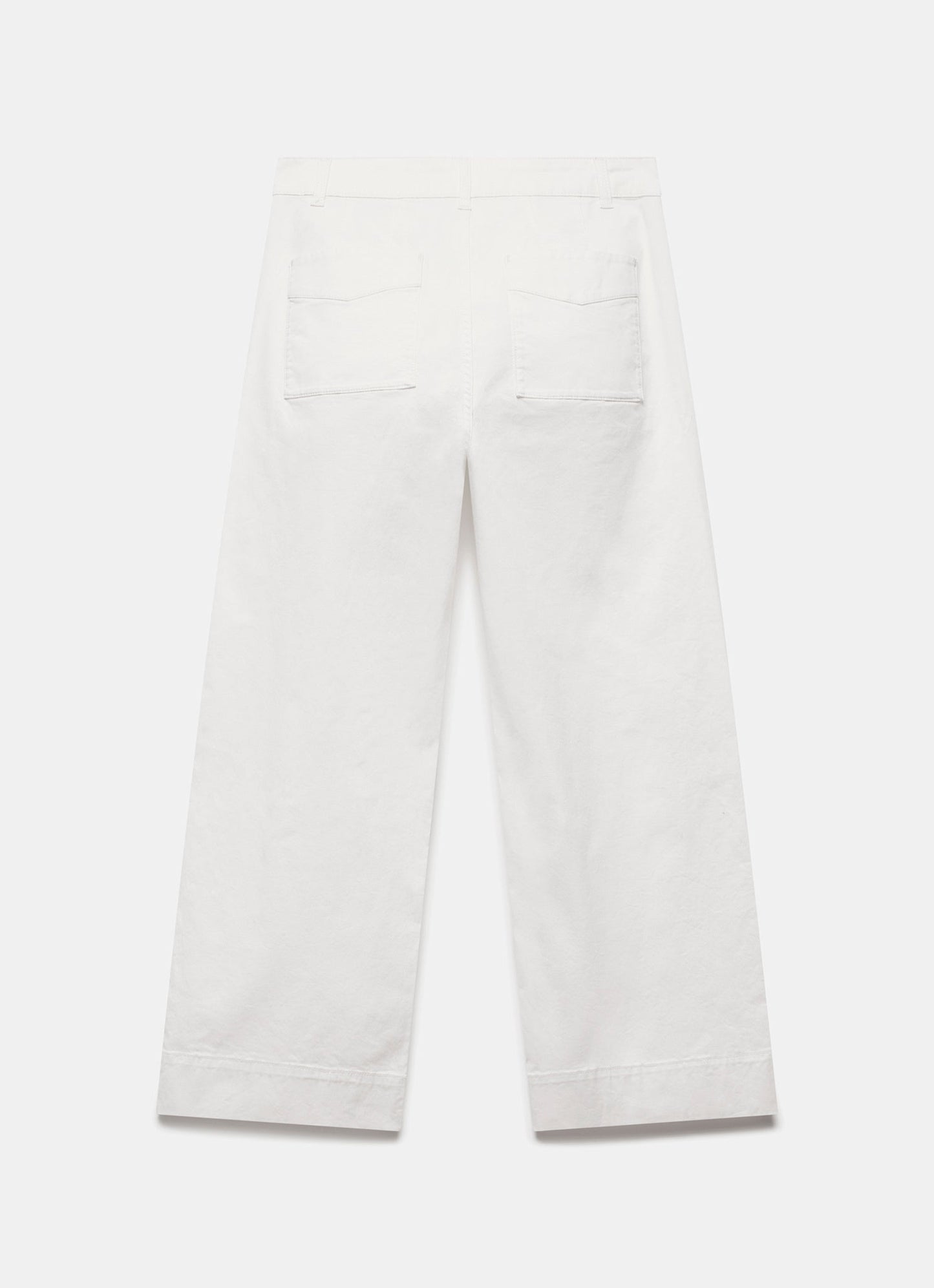 White Button Detail Trousers