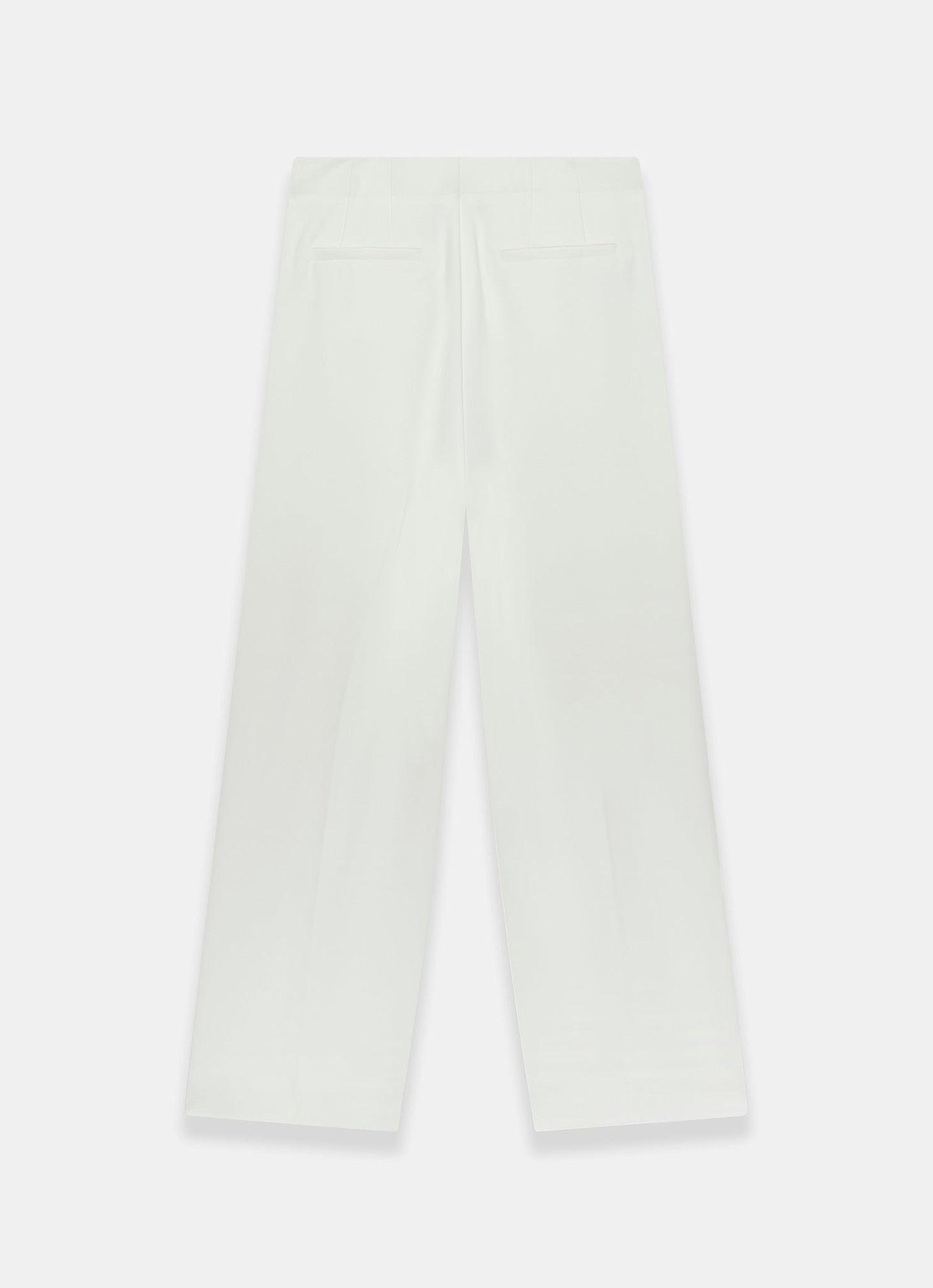 White Button Detail High Waisted Wide Trousers