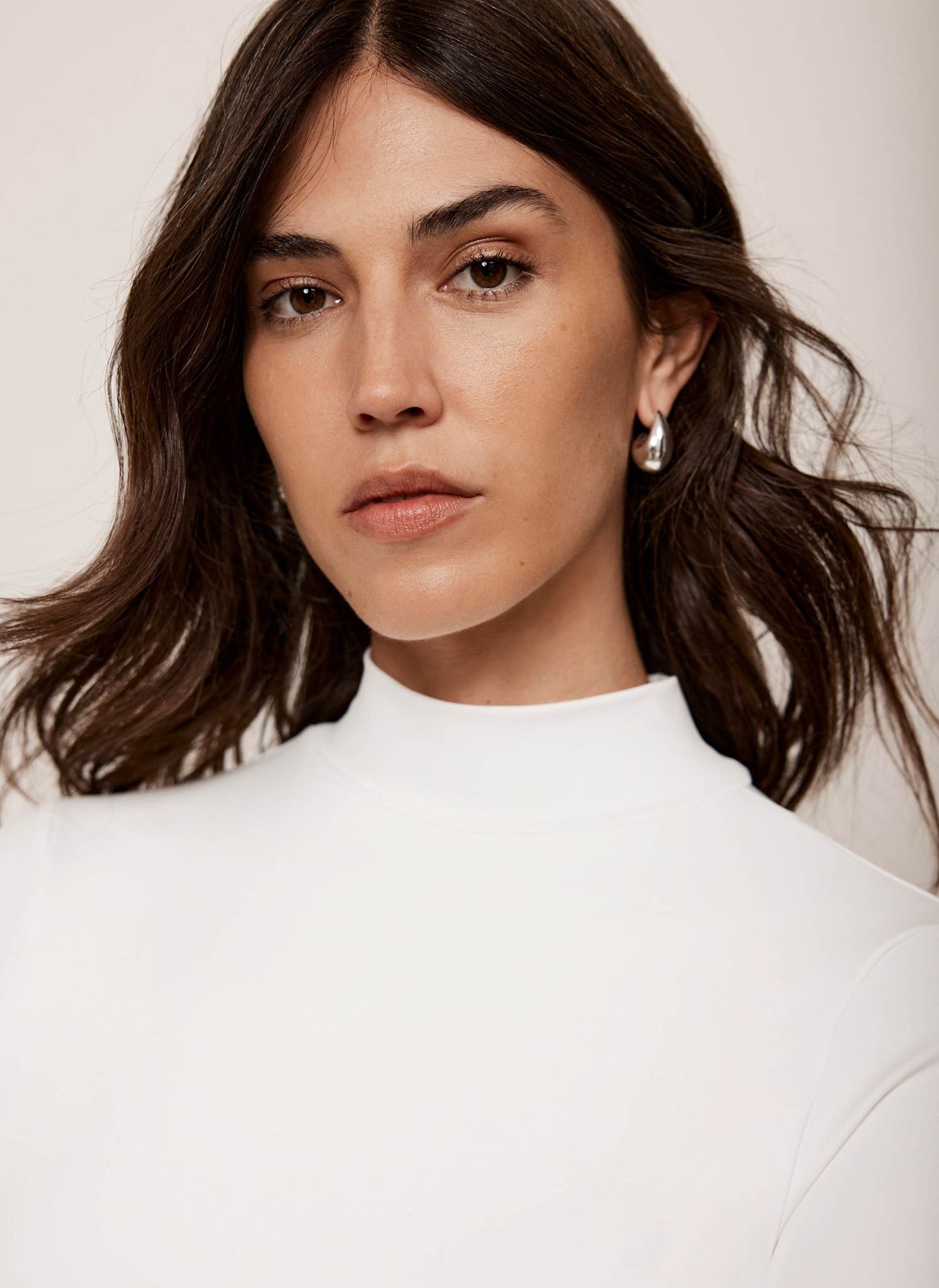 White High Neck Layering Top