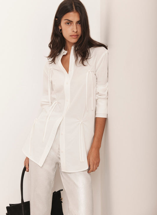 White Knot Detail Shirt