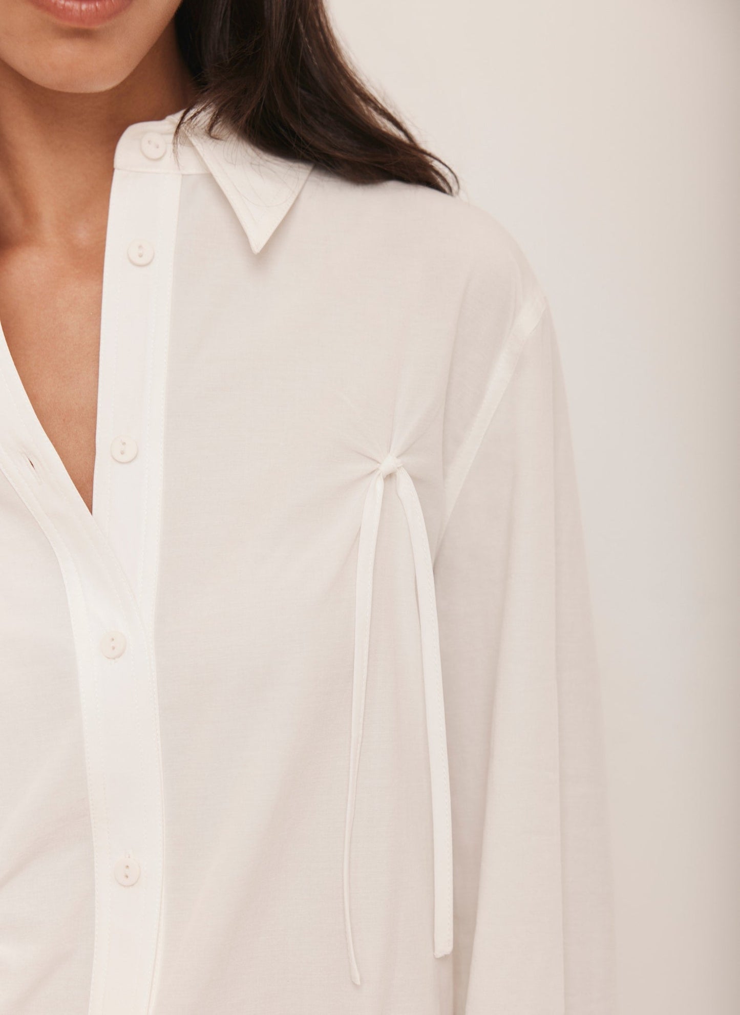 White Knot Detail Shirt