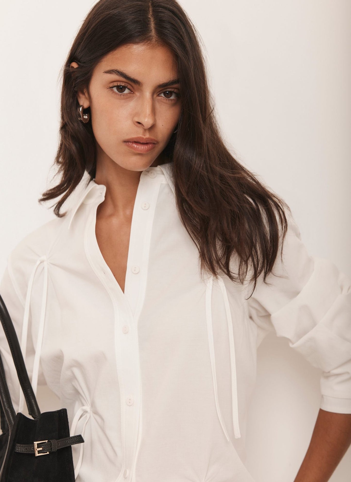 White Knot Detail Shirt