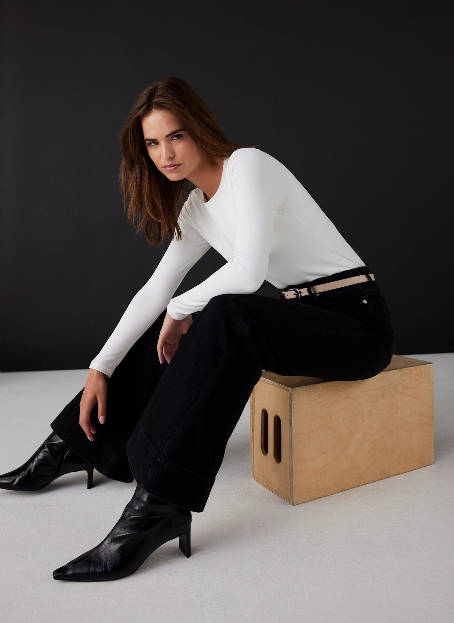 White Long Sleeve Layering Top