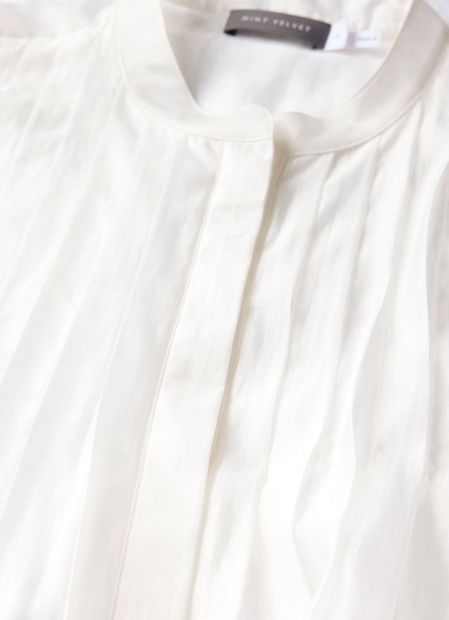 White Sheer Pleat Detail Top